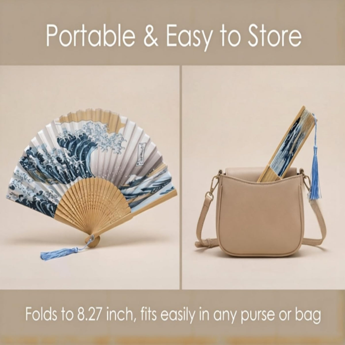 10pcs Japanese Fan Hand Portable Fan Handheld Chinses Fan Bamboo Fans Retro Fan Home Dancing Party Wedding Silk Bamboo (Multicoloured-10)