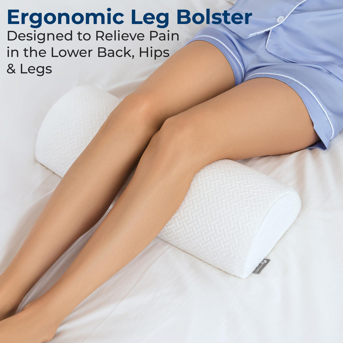 Knee Pillow for Back Sleeping (White / Standard)
