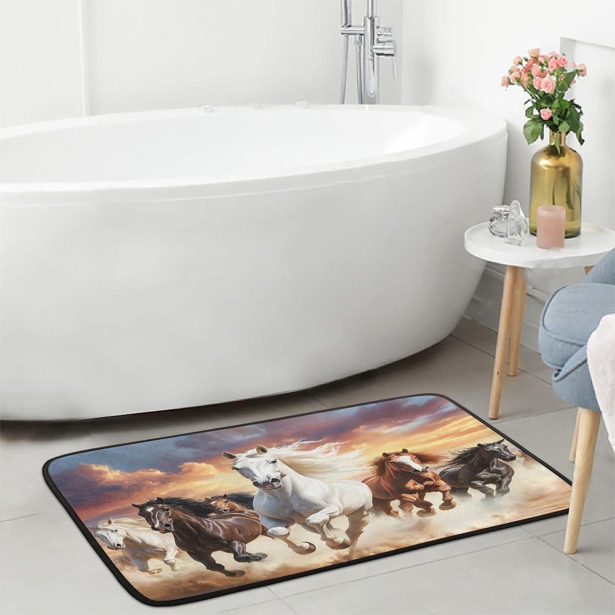 Horse Kitchen Rugs Kitchen Mats Non Slip Floor Mat (Color 17)