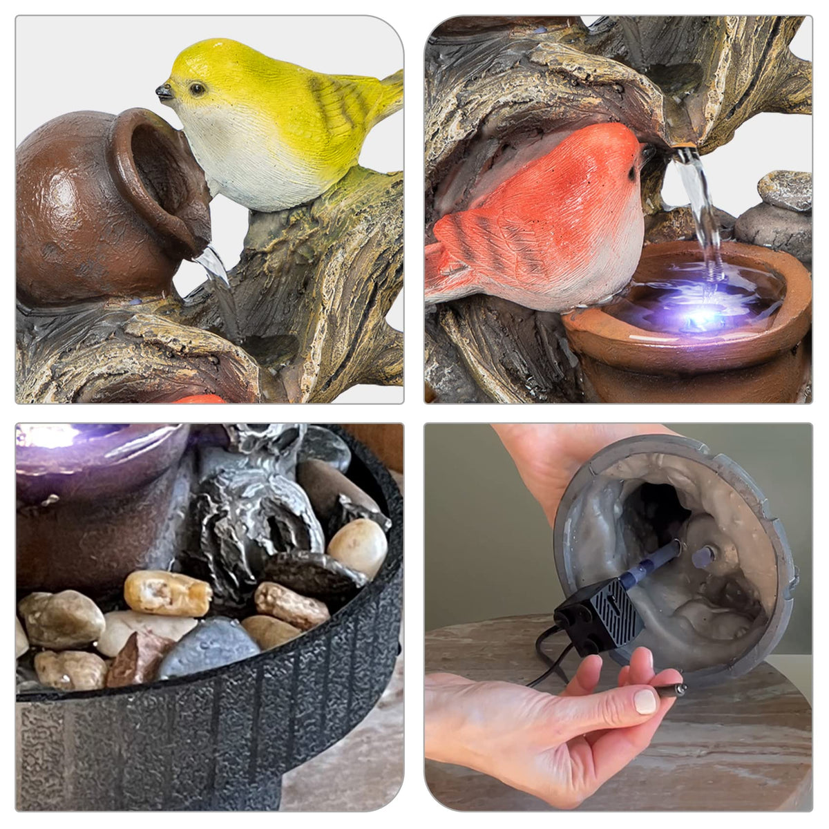 Resin LED Indoor Water Fountains (Little Bird)