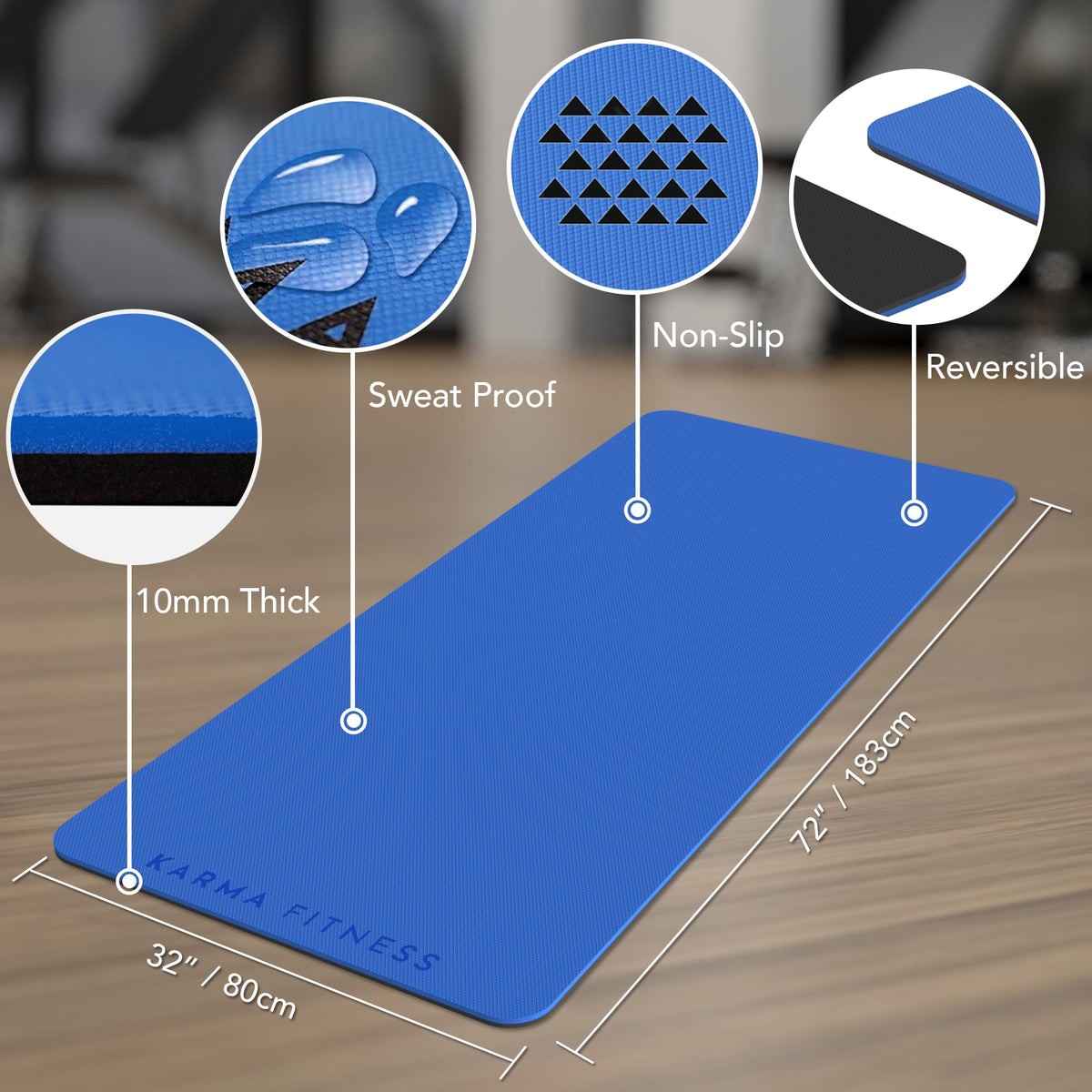 Large Workout Mat (Blue)