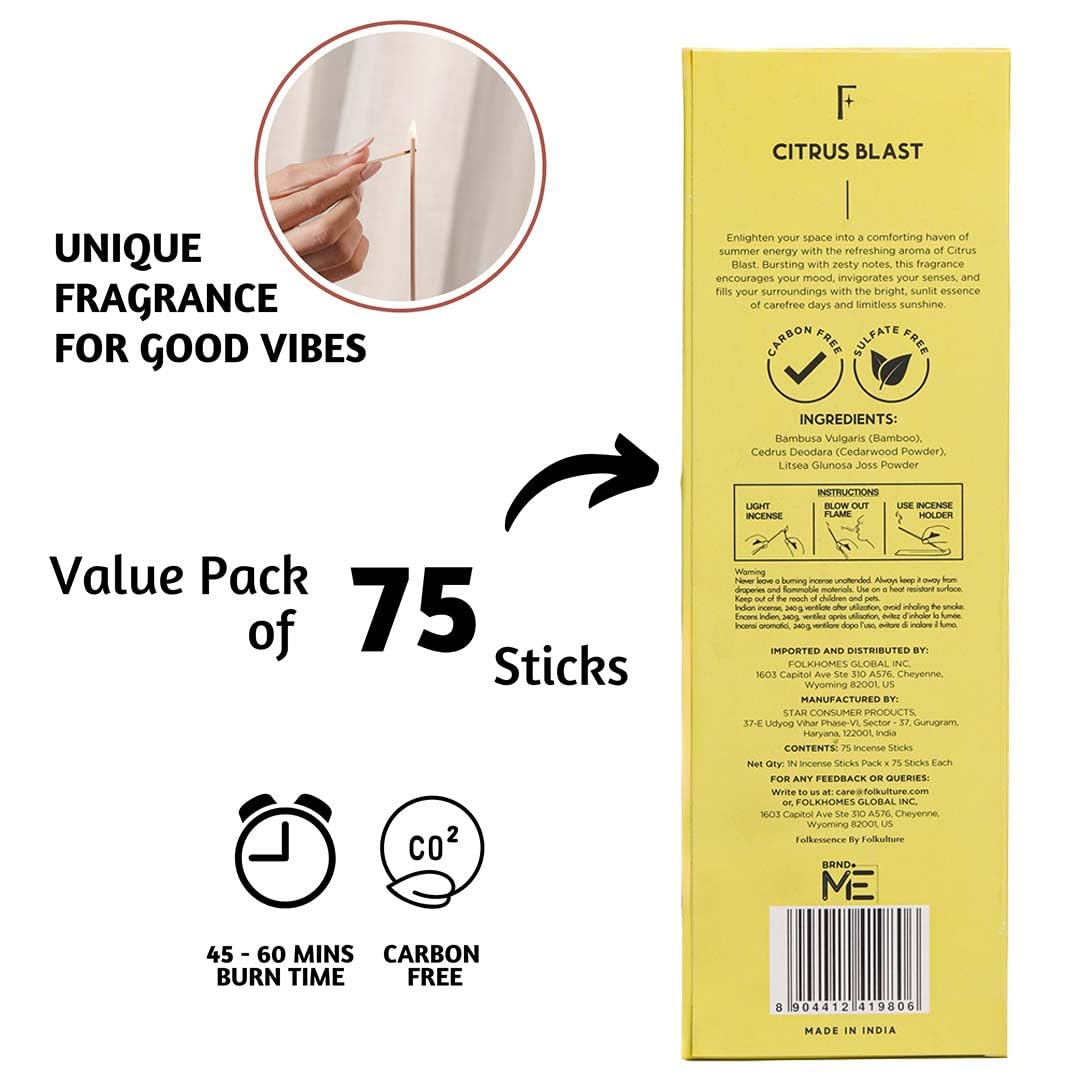 Premium Summer Incense Sticks (Pack of 75)