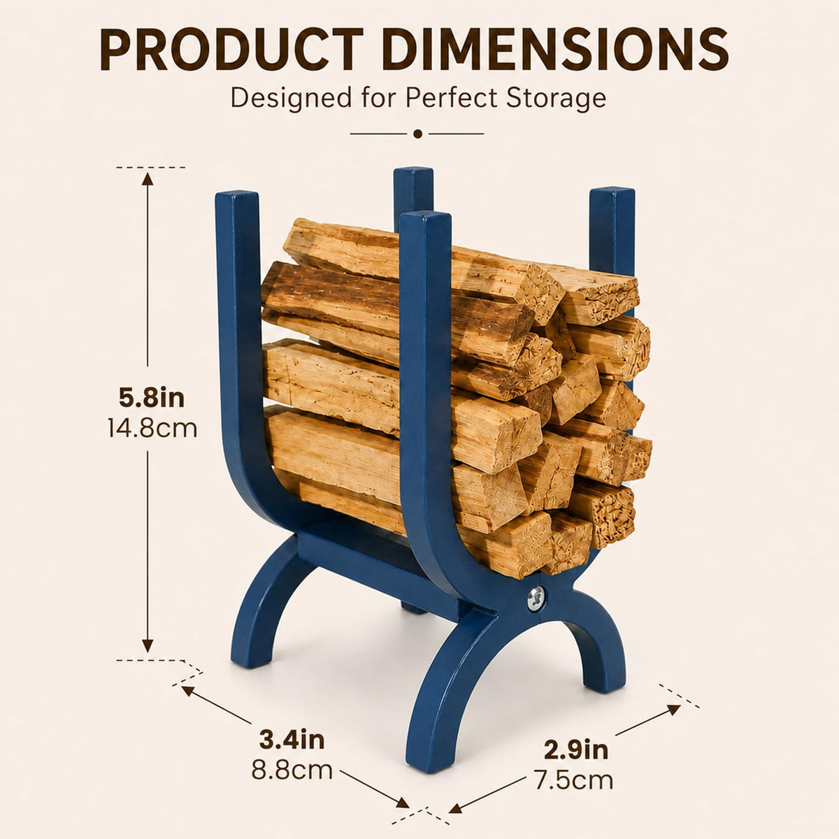 Blue Wooden Palo Santo Holder (Firewood Holder-blue)