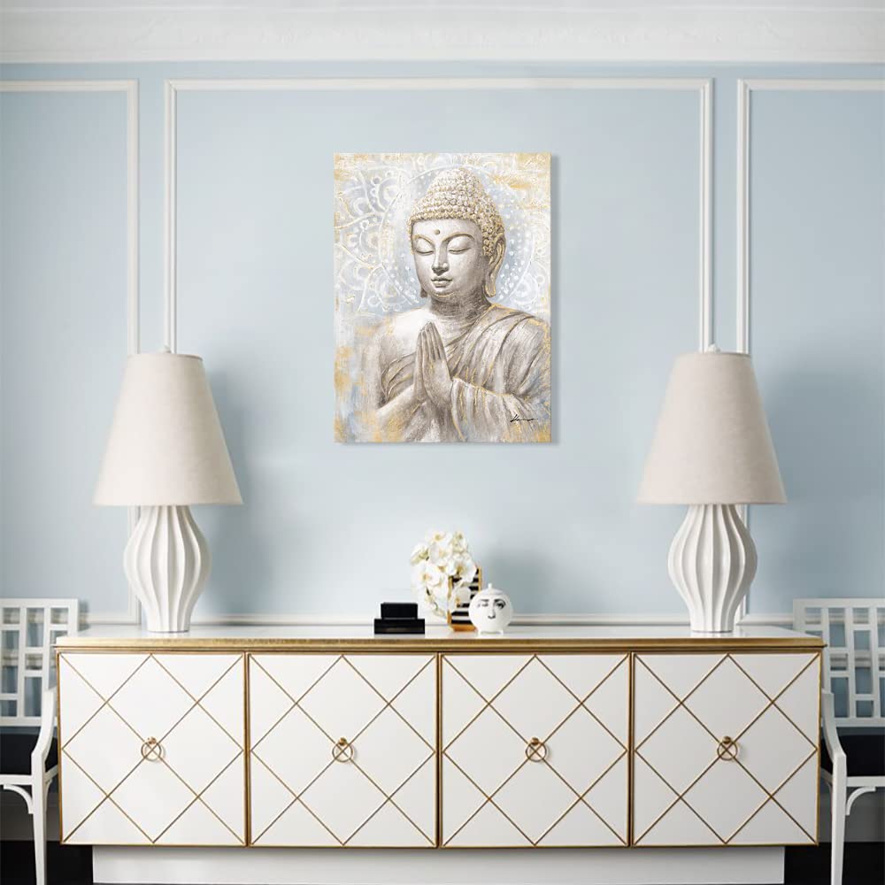 Gold Buddha Wall Art (24"x32"x1 / Smiling Golden Buddha)