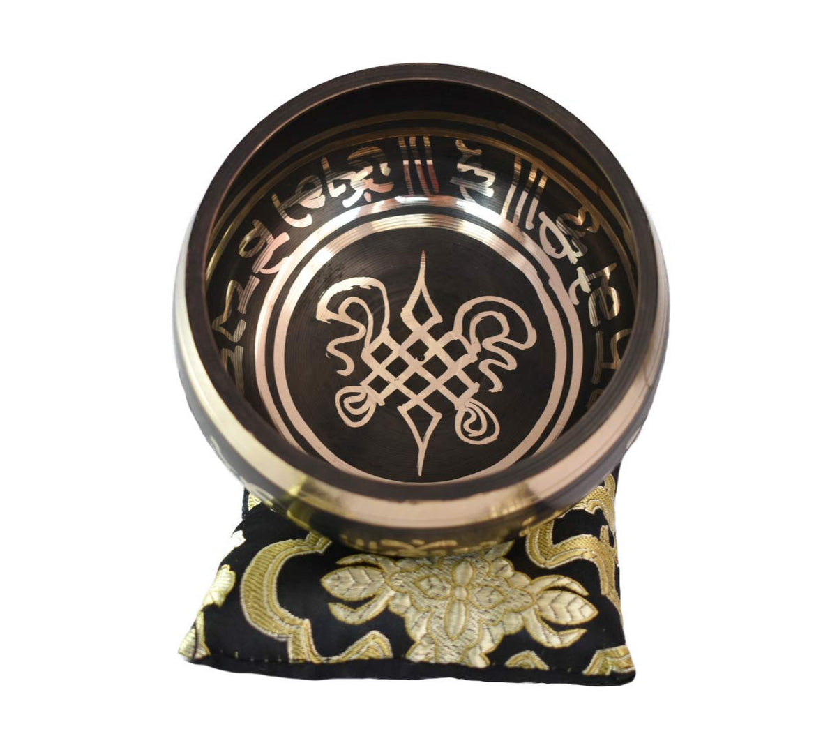 Color Singing Bowl Set with free stick and cushion by Nepalese Handicraft Zone (Black)