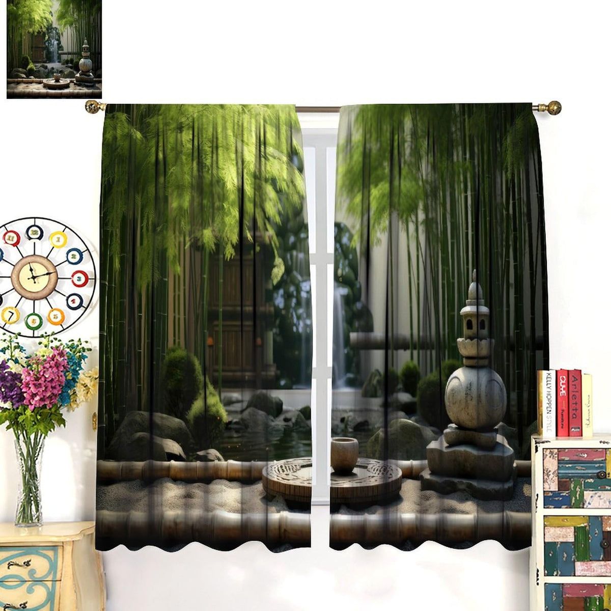 Leisurely Bamboo Curtains (26"W x 84"L (Pack of 2) / Style-6)