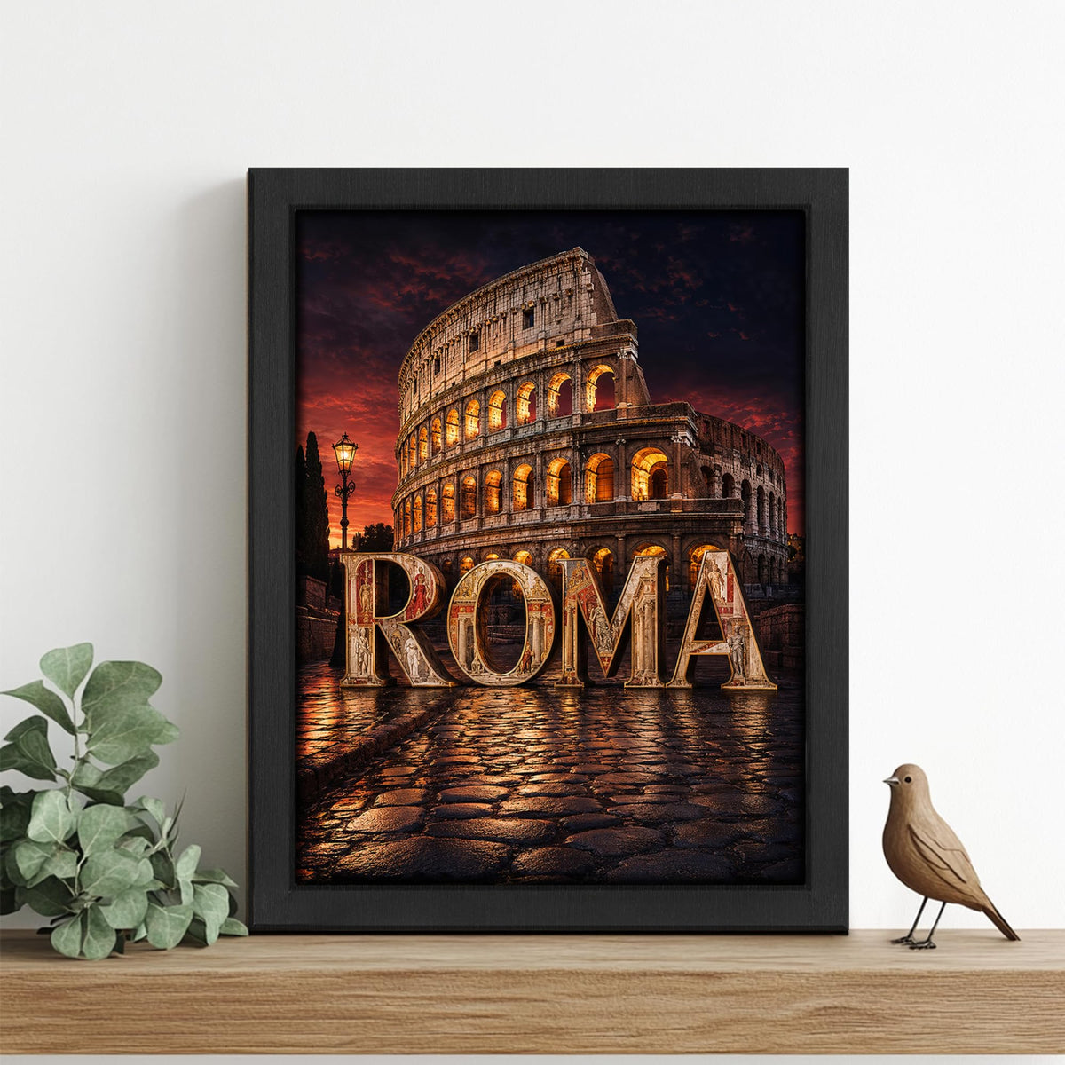Rome Colosseum Decor Wall Art (Wall Art Framed 64 / 20"L x 16"W)