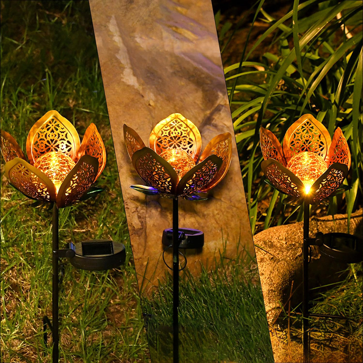 Solar Lights Outdoor Garden Decor (Golden)