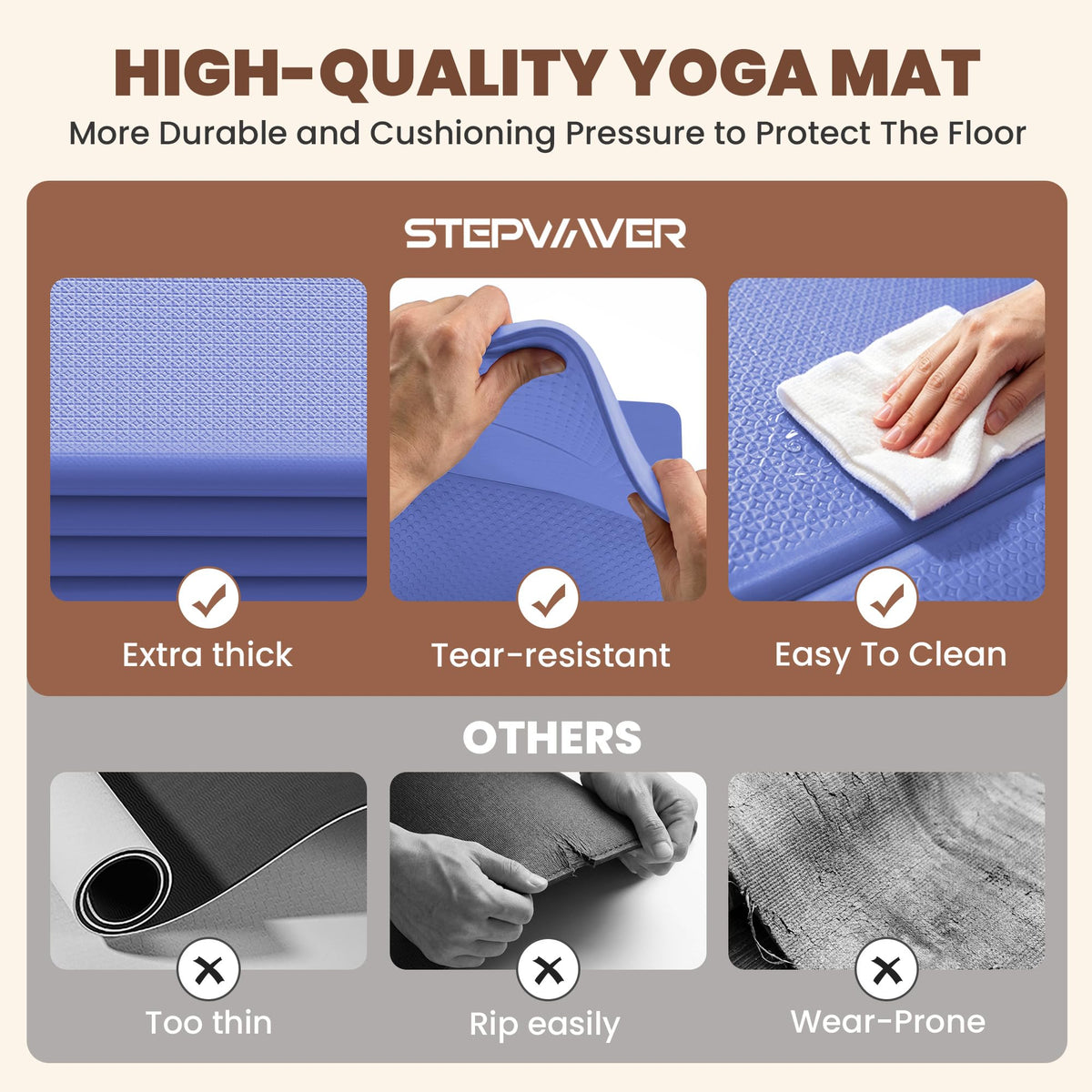 Foldable Yoga Mat (Blue)