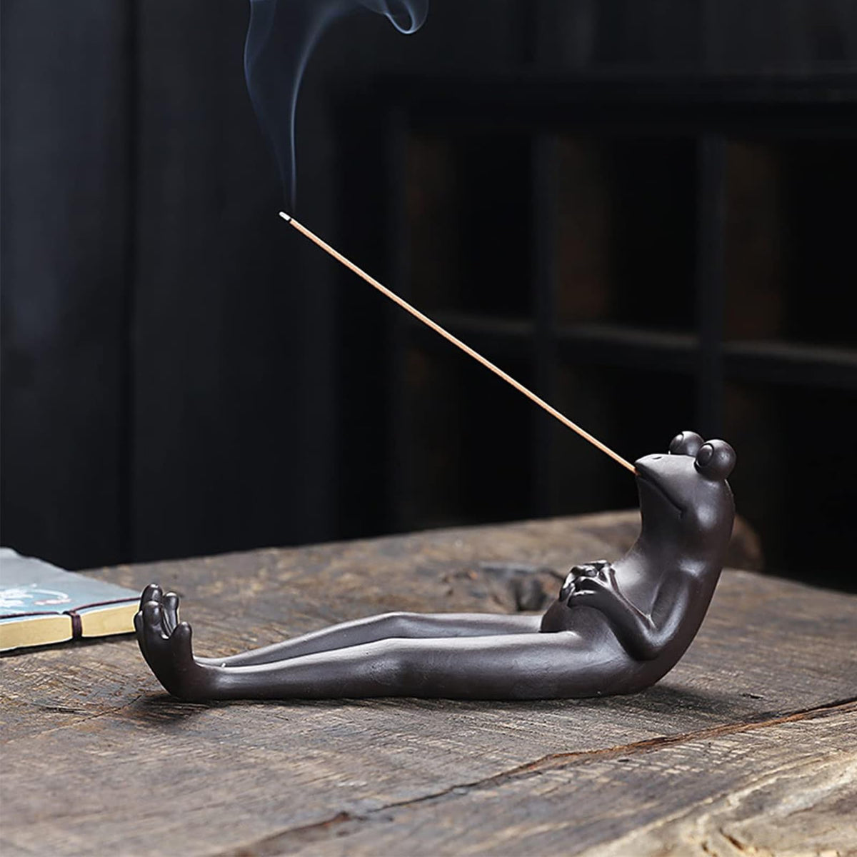 Frog Incense Holder (Frog(8"L x 3.6"Th))