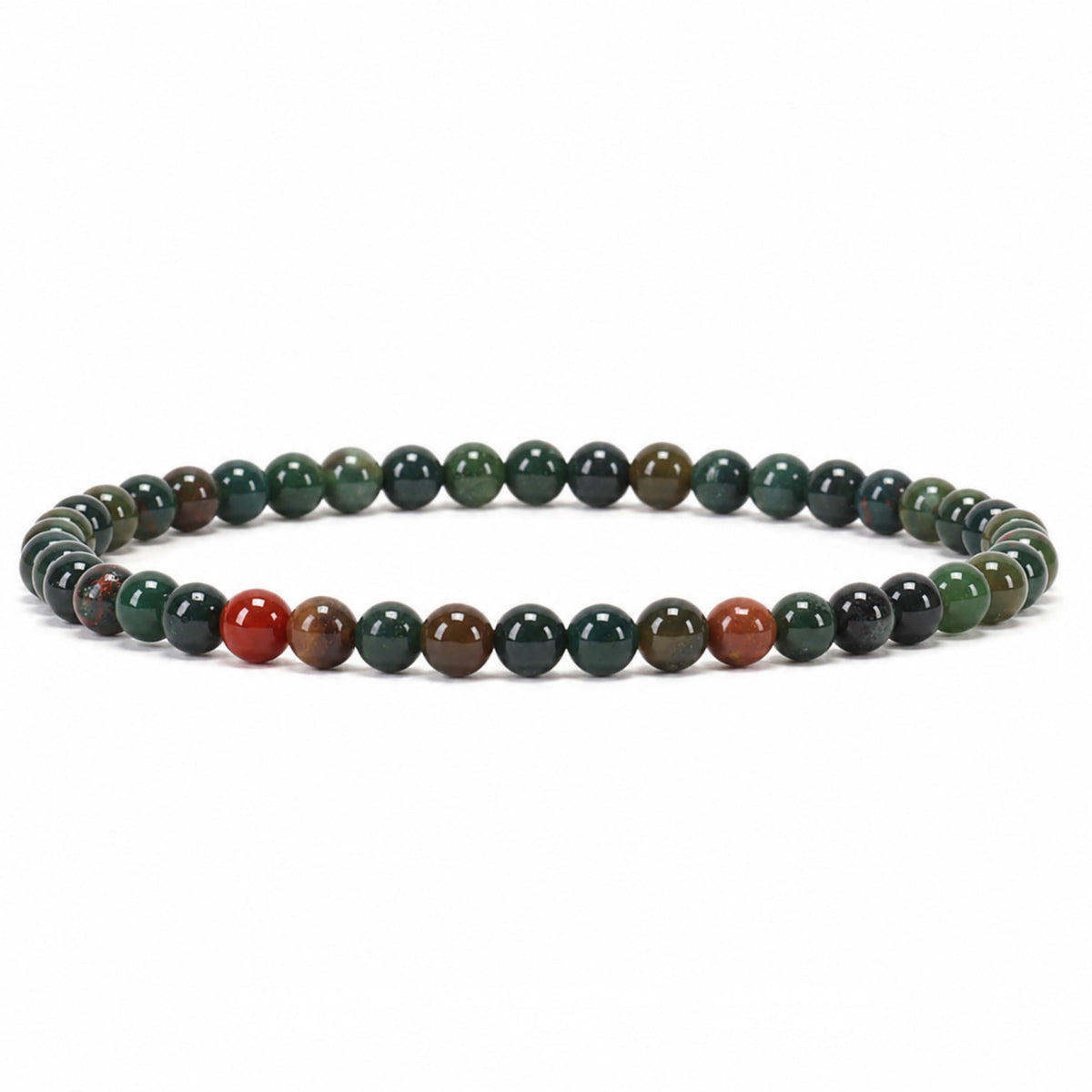 Bloodstone Bracelet 4mm Beaded Bracelet (Bloodstone / Large)