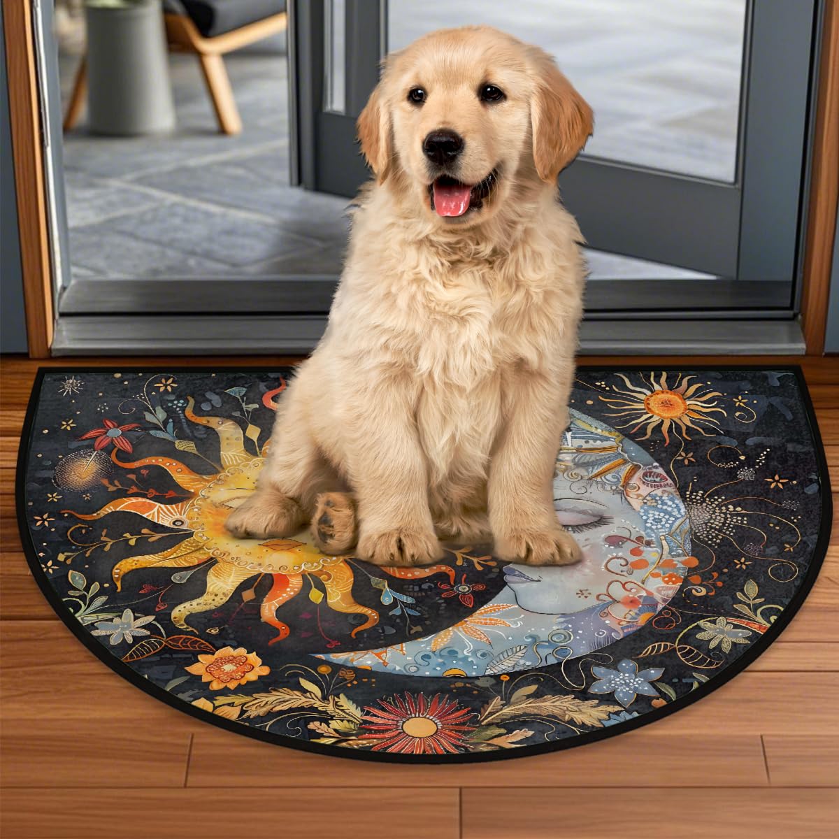 Moon Sun Half Round Door Mat Non (A:a-2)