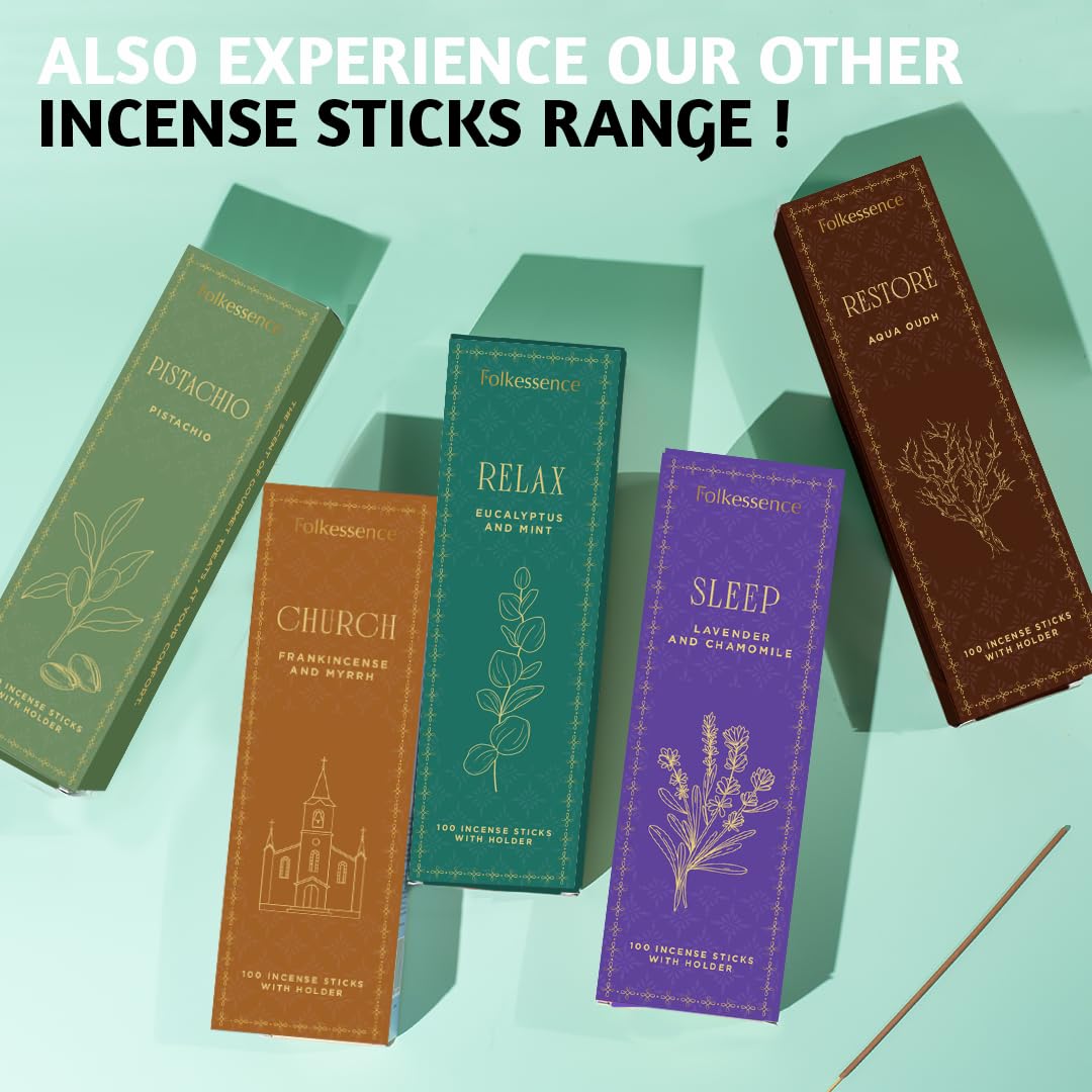 Eucalyptus Relaxation Incense Sticks with Holder (Pack of 100)