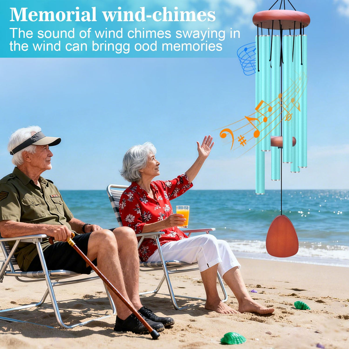 Large Aluminium Wind Chimes (Blue Wind Chime-36“)