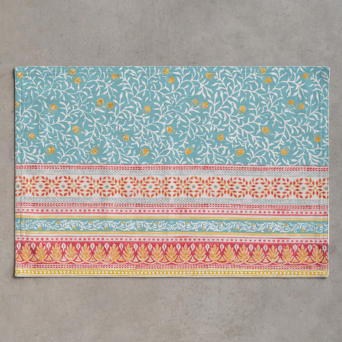 Placemats Set of 4 Reusable 100% Cotton (006 - Carpo / 13" X 19" (Pack of 4))
