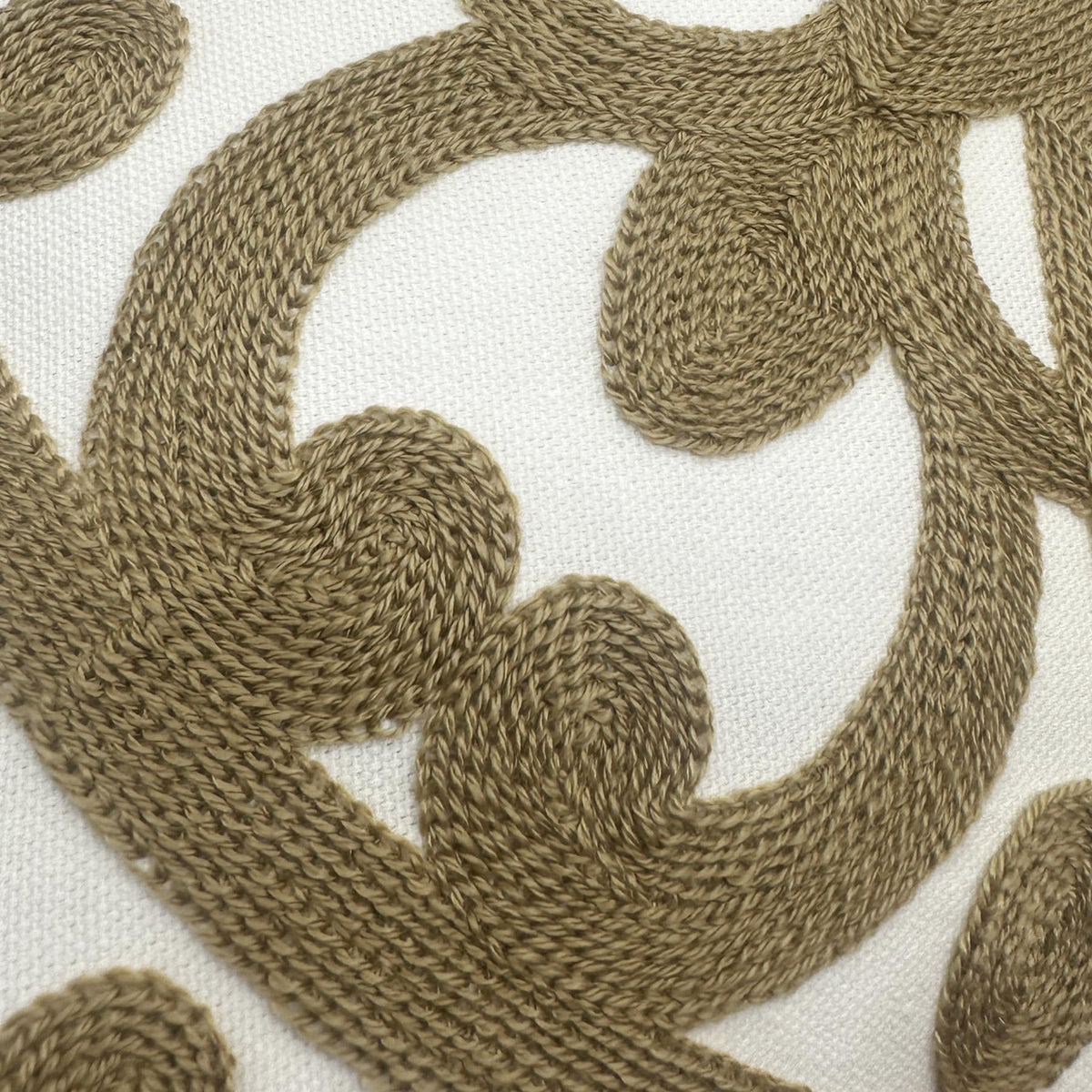 Boho Embroidered Throw Pillow Cover 18"x18" Set of 2 (Taupe Khaki / 18" x 18" (Pack of 2))
