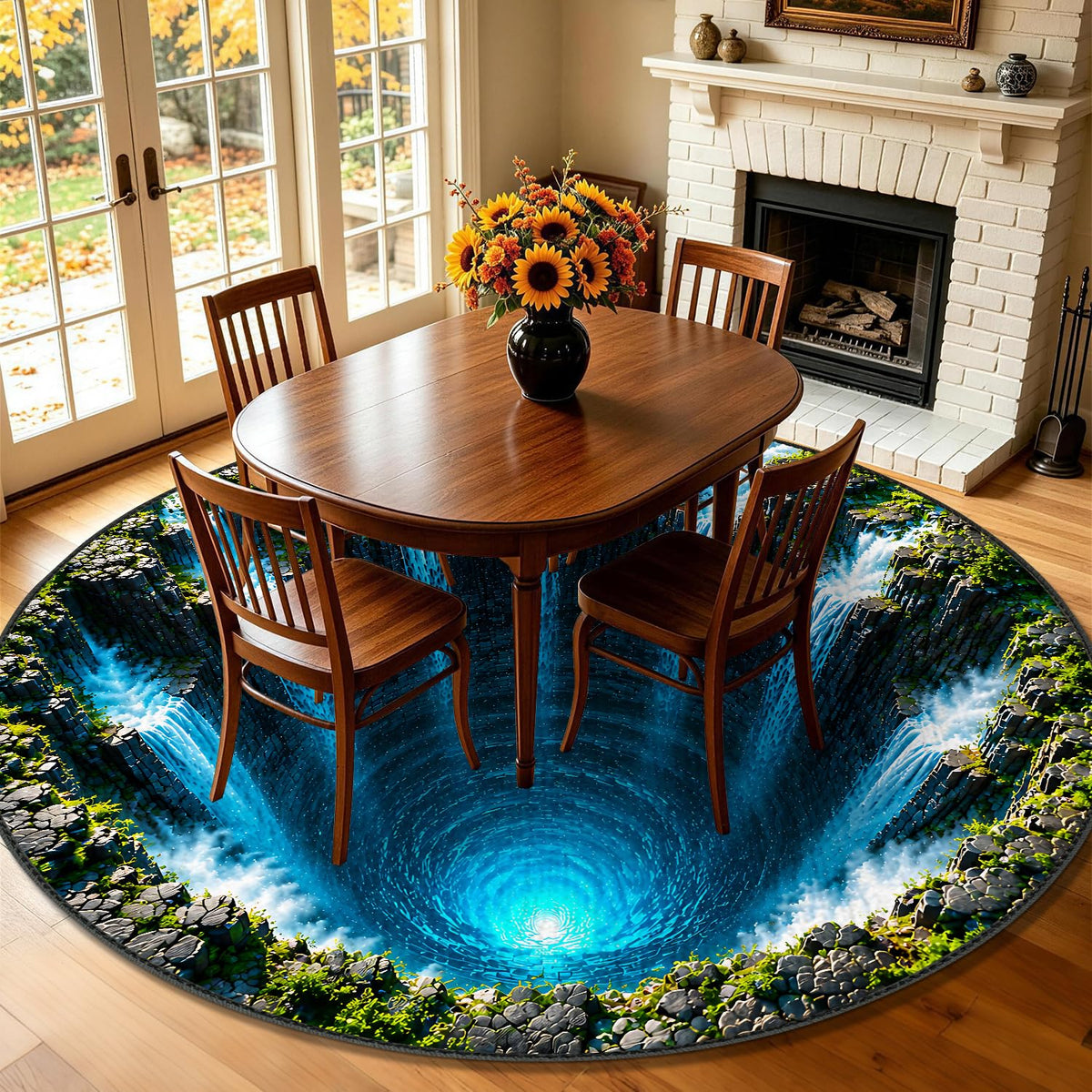 Waterfall Illusion Round Rug 6ft (48 / 6' (Round))