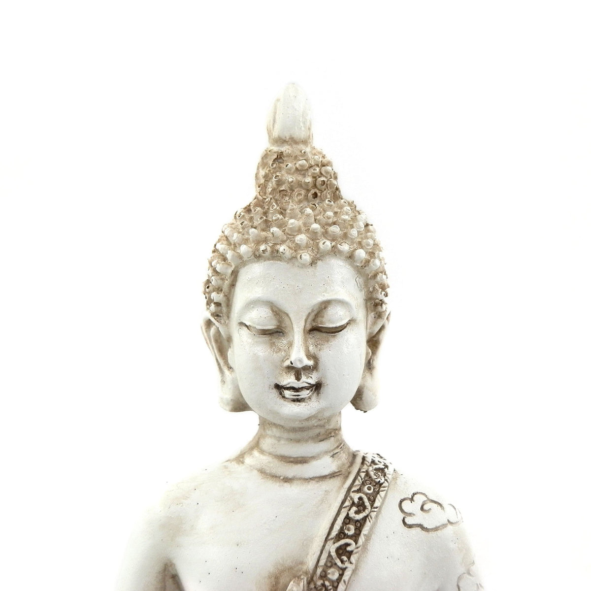 Thai Sitting Buddha Statue for Home Decor Ivory 6.7 " (White)
