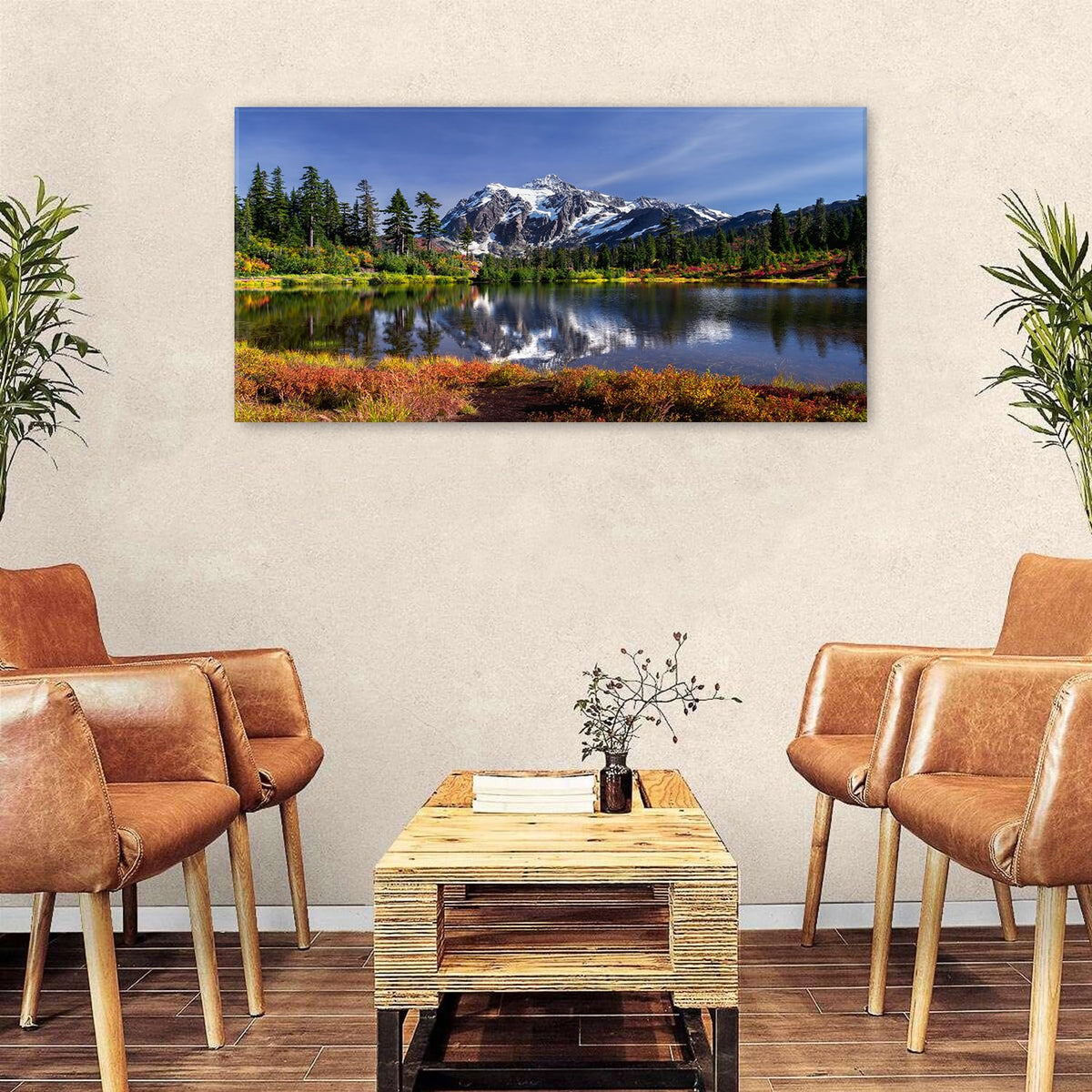 Nature Wall Art Grand Teton National Park Posters Forest Mountains Scenery Pictures Bedroom Bathroom Pine and River Landscape Panoramic Photography Prints Canvas Artwork Living Room Home Decor 24x48" (48"L x 24"W / Grand Teton)