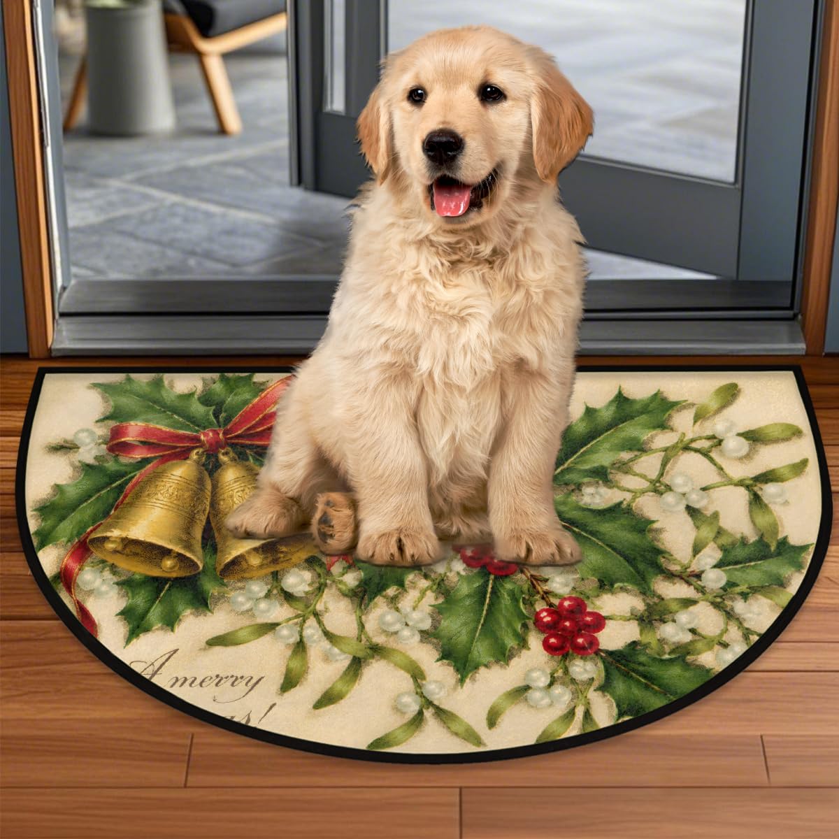 Christmas Half Round Rug Half Moon Door Mat Half Circle Rugs (Z:g-color 4)