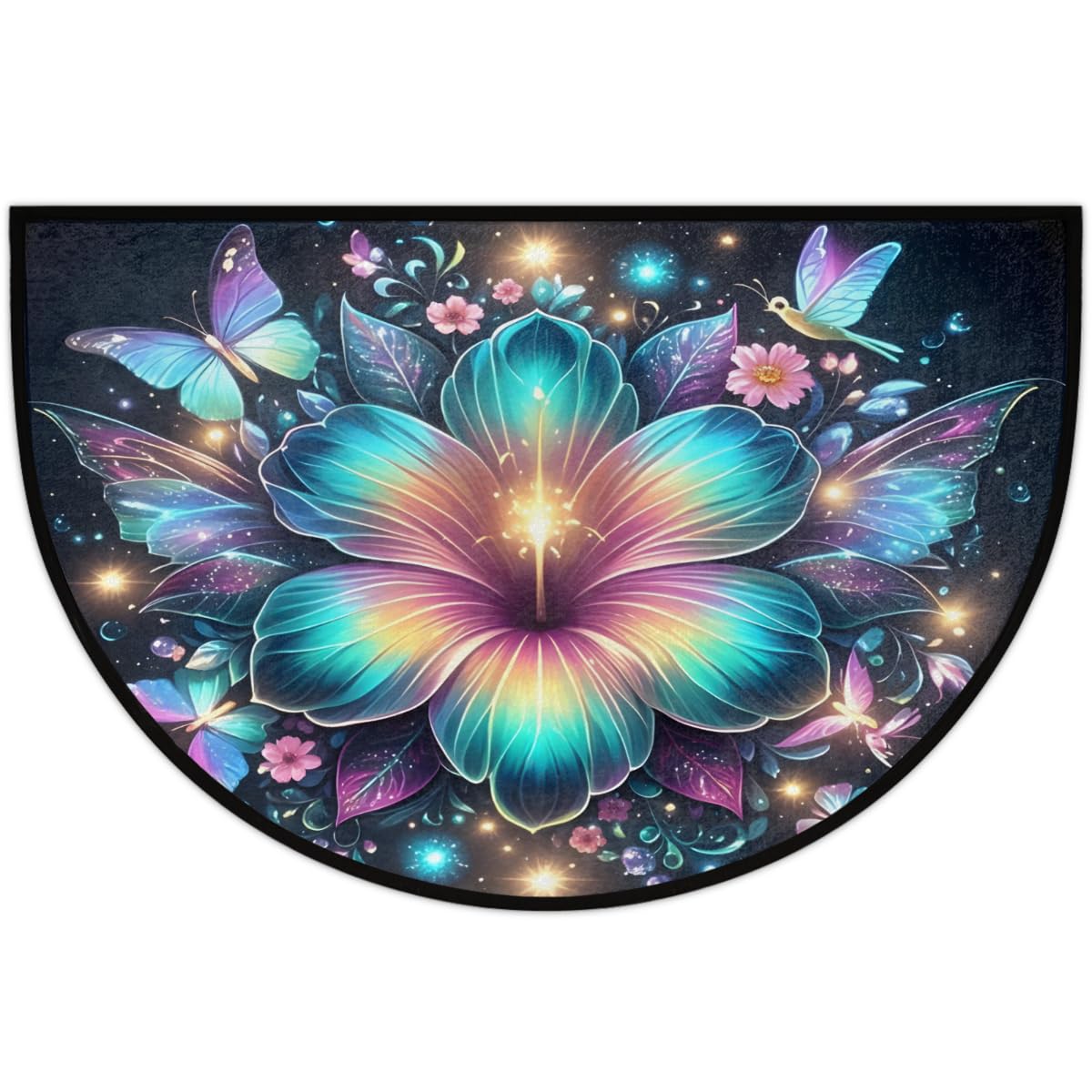 Flowers Half Round Door Mat Non (A:a-8)