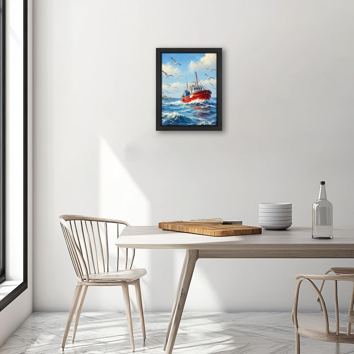 Ocean Boat Decor Wall Art (Wall Art Framed 07 / 20"L x 16"W)
