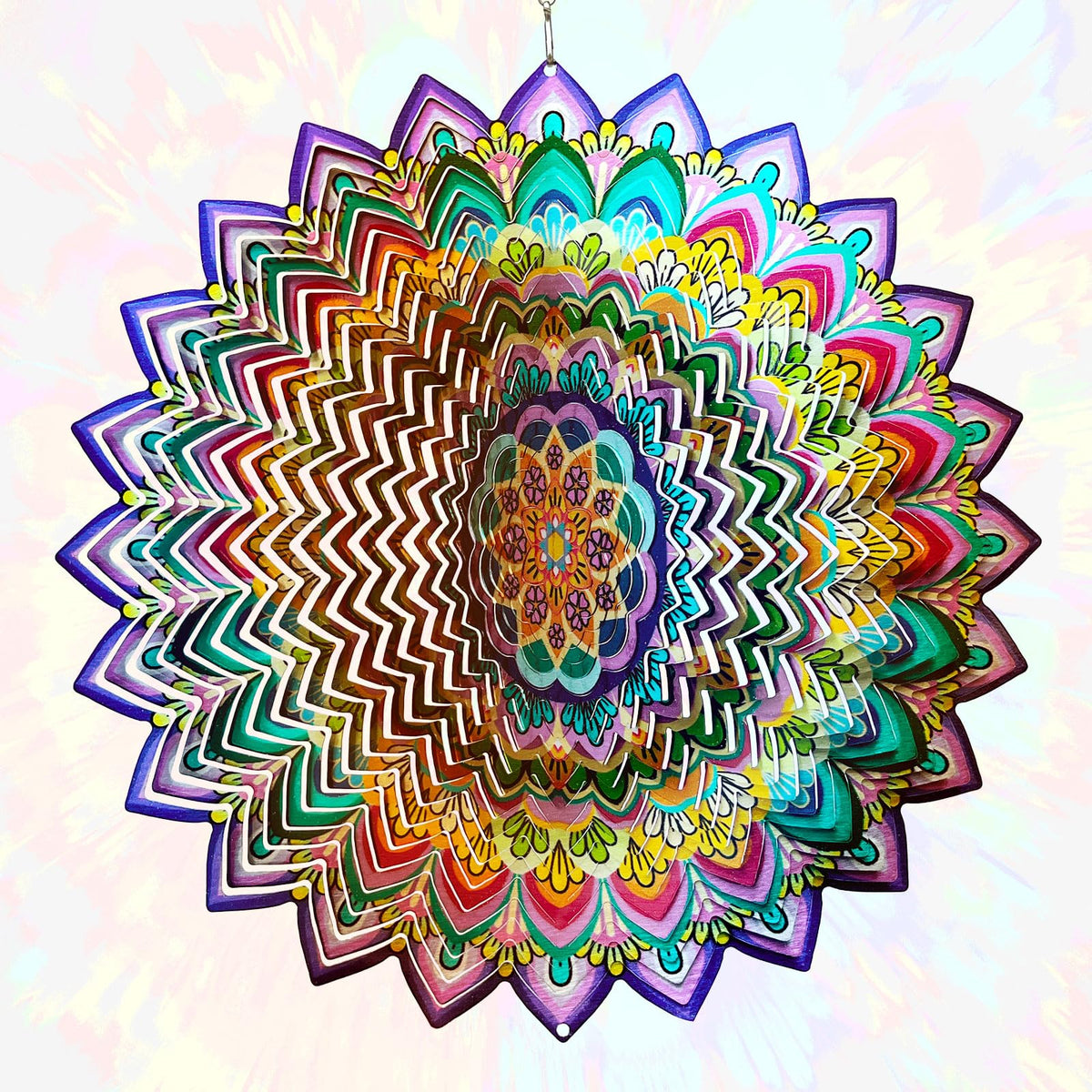 Wind Spinners Outdoor Mandala Lucky Clover (12in / 009-6purple Mandala Lucky Clover)