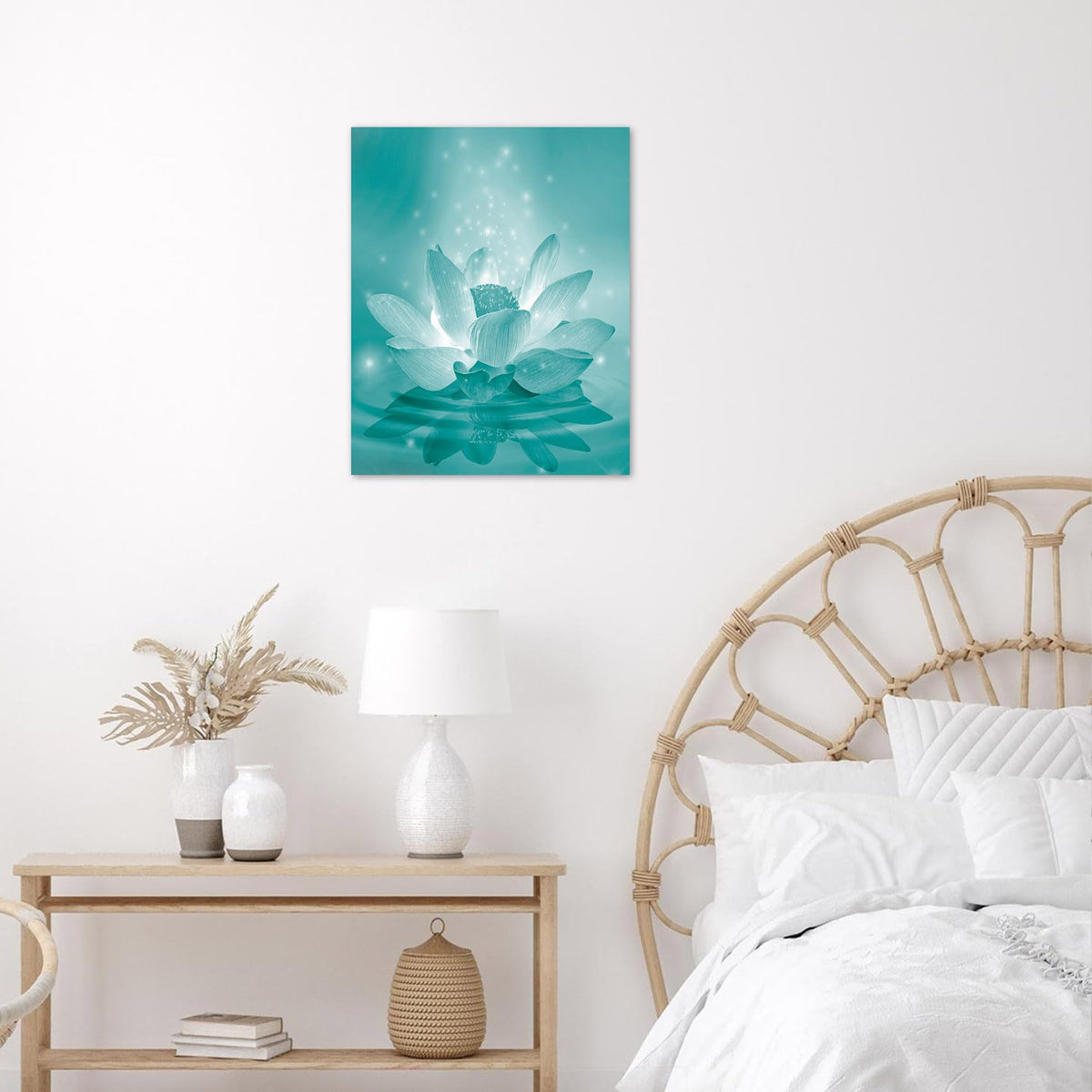 Water Lily Wall Art (Teal / 10"L x 8"W)