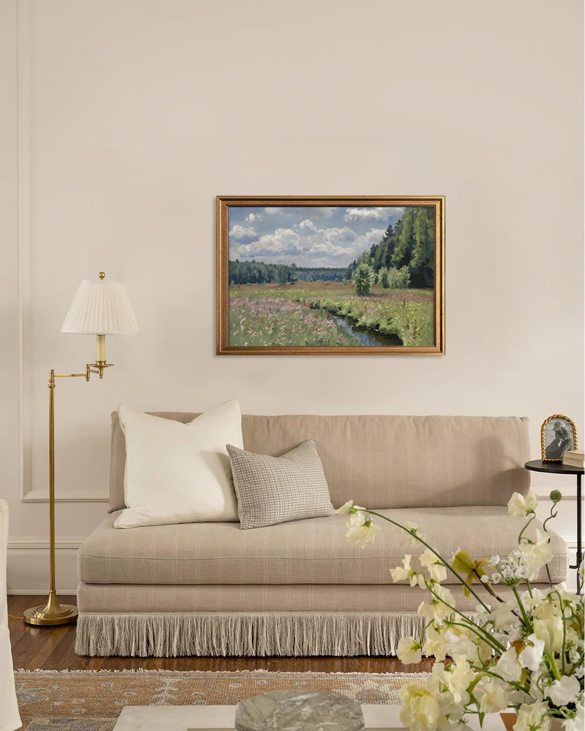 Gold Framed Vintage Wall Art Prints (Green Forest / 24"L x 16"W)