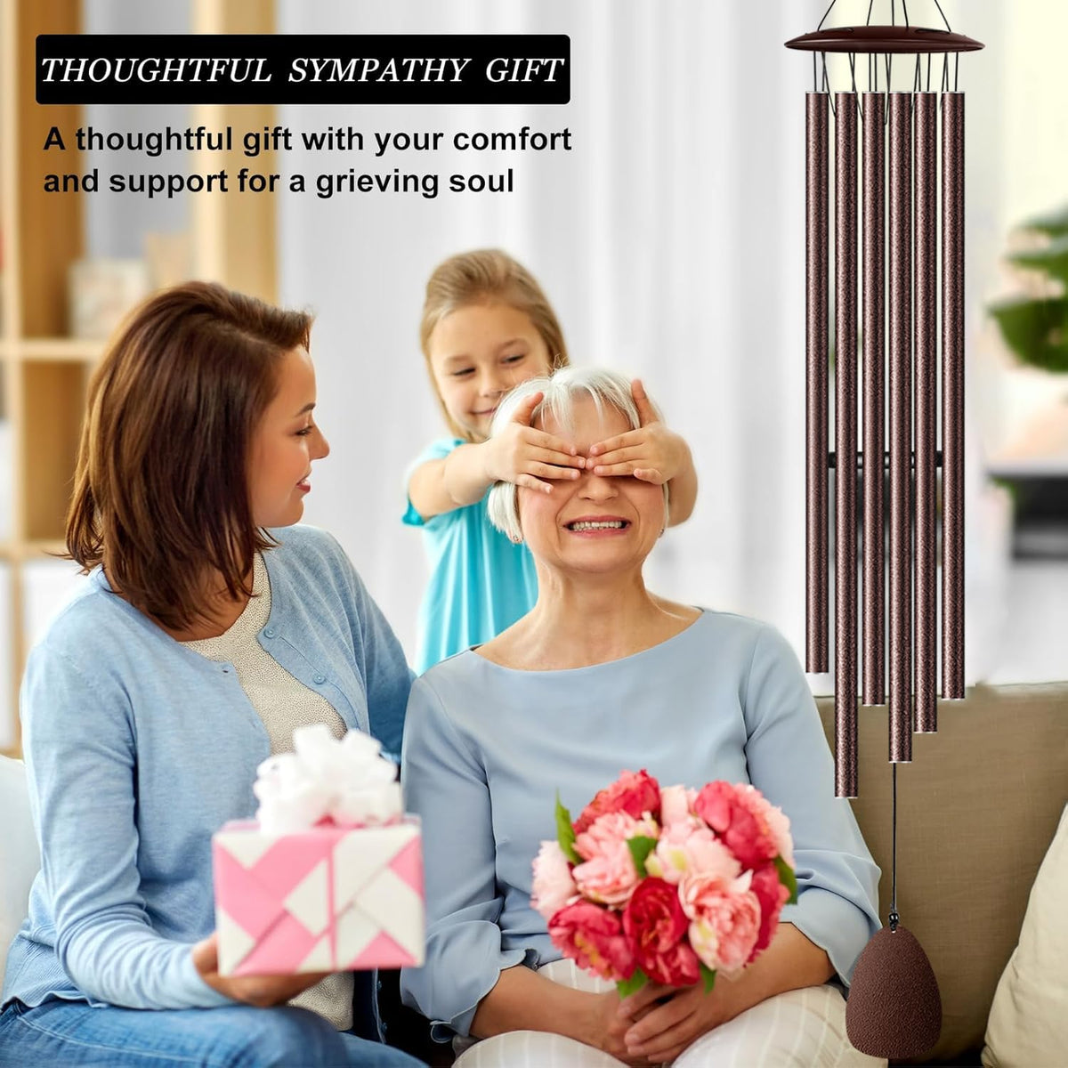 Wind Chimes for Outside (Bronze-46 Inch-6 Tubes)