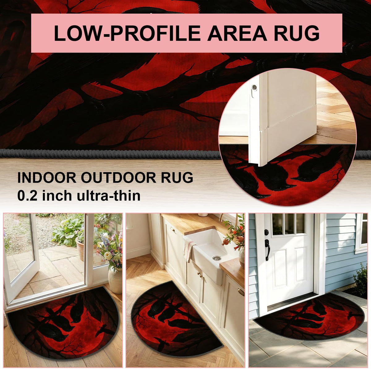 Halloween Semicircular Entrance Door Mat 24" x 36" (#33 / 2' x 3' (Semicircular))