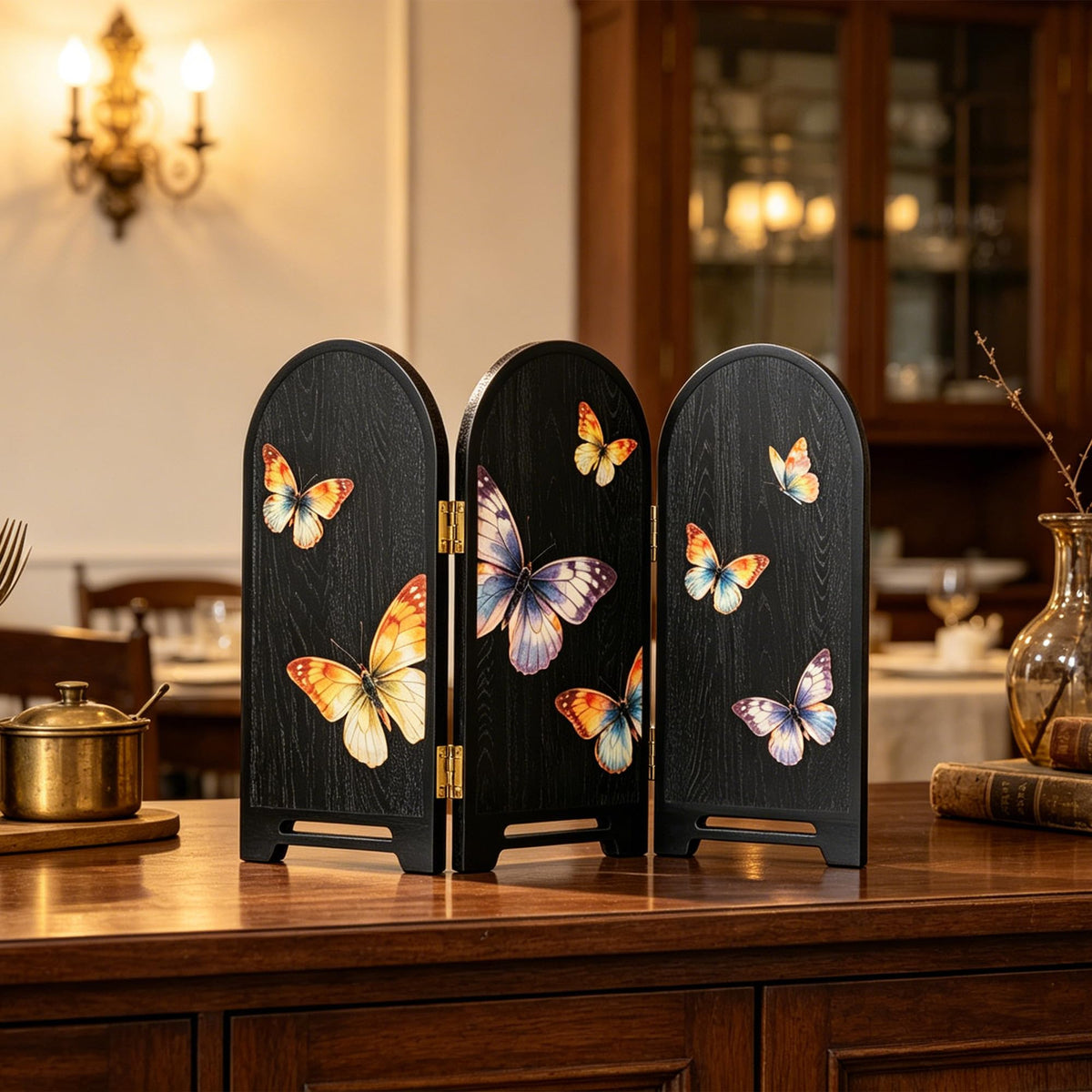 Arched 3 Panel Tabletop Folding Screen (M9361)