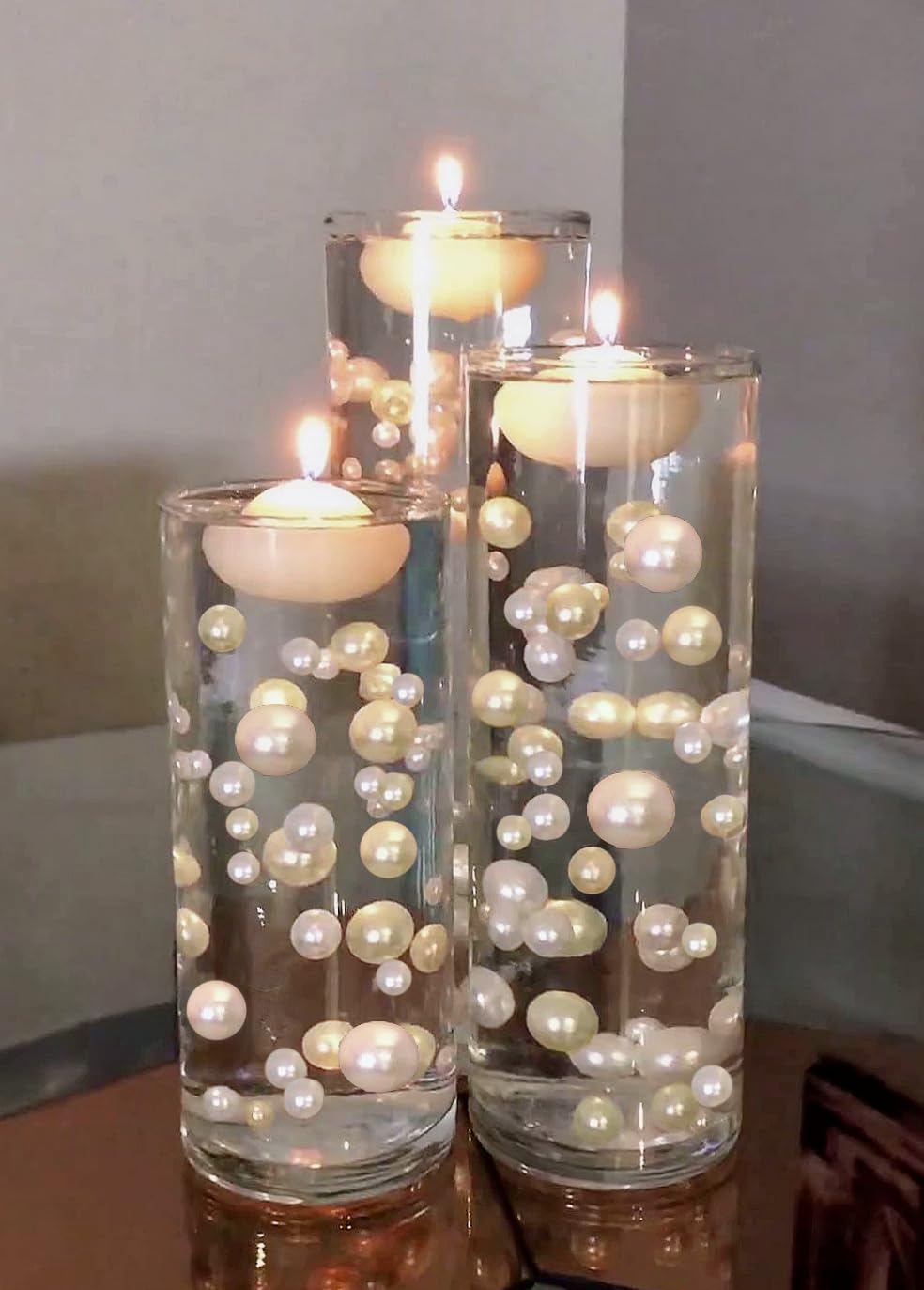 100 Floating Ivory Pearls (Ivory / 100 Pearls & Gems+LightsWarmWhite)