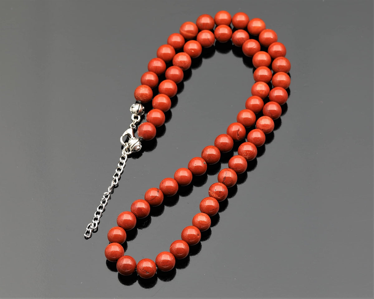 Natural Red Jasper Beaded Choker Necklace (Red Jasper / 16 Inches)