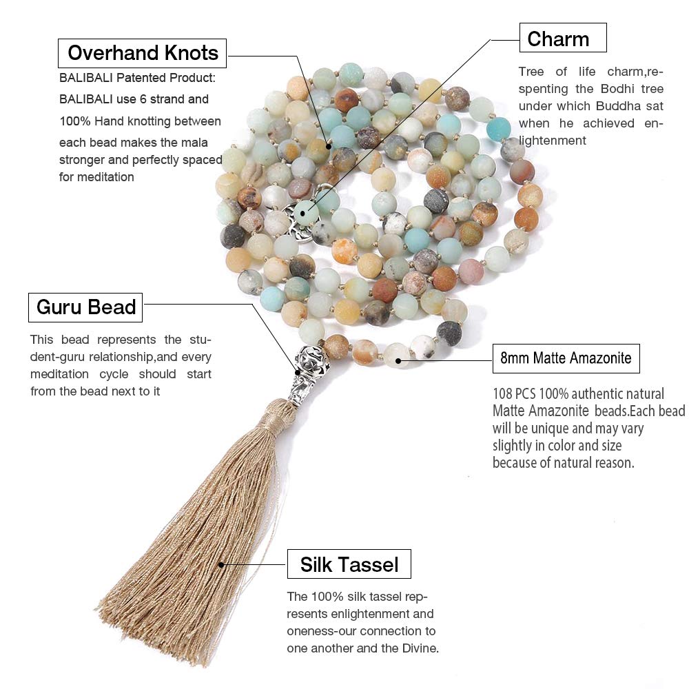 108 Mala Beads Semi (Natural Amazonite)