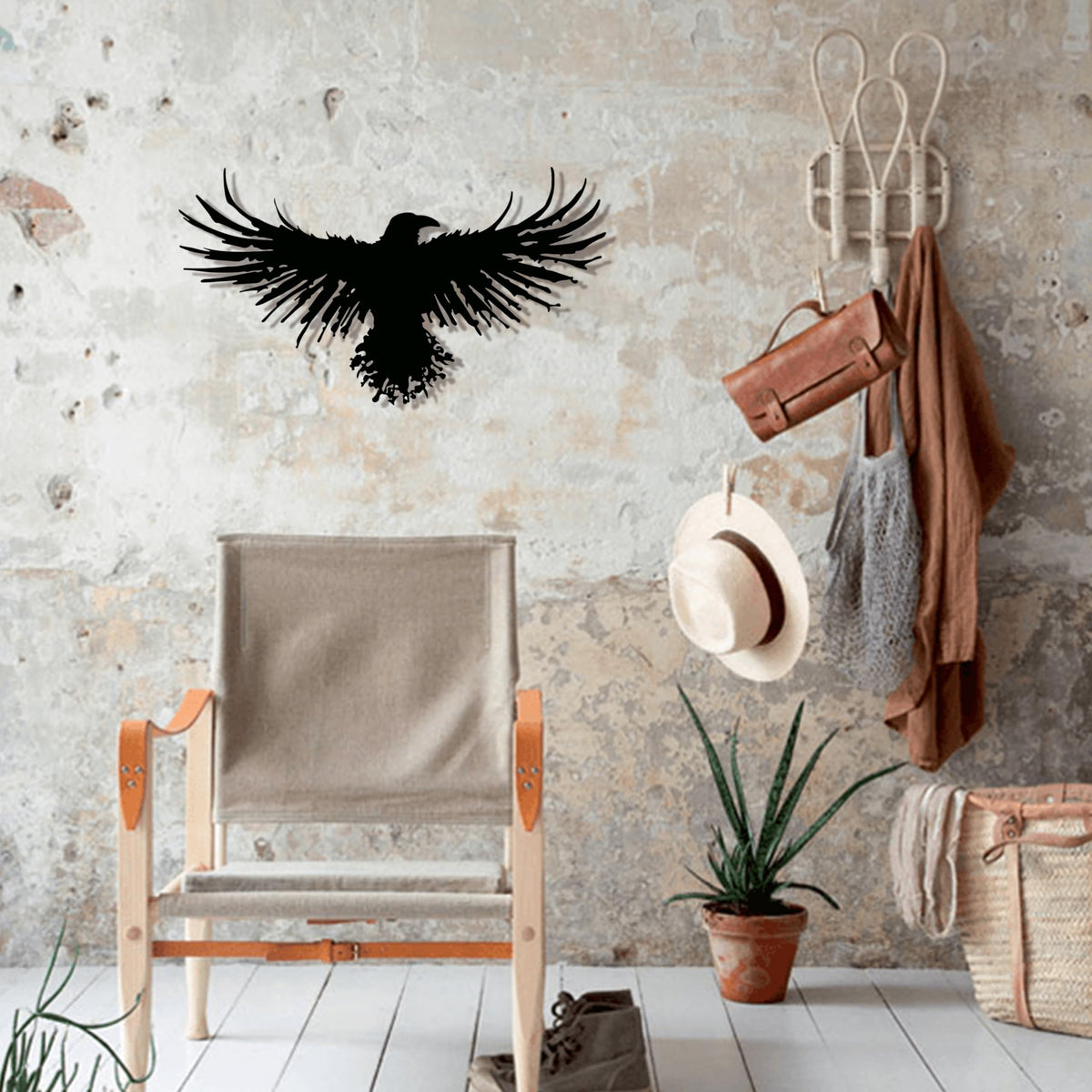 Metal Raven Wall Art (Black Ravens)
