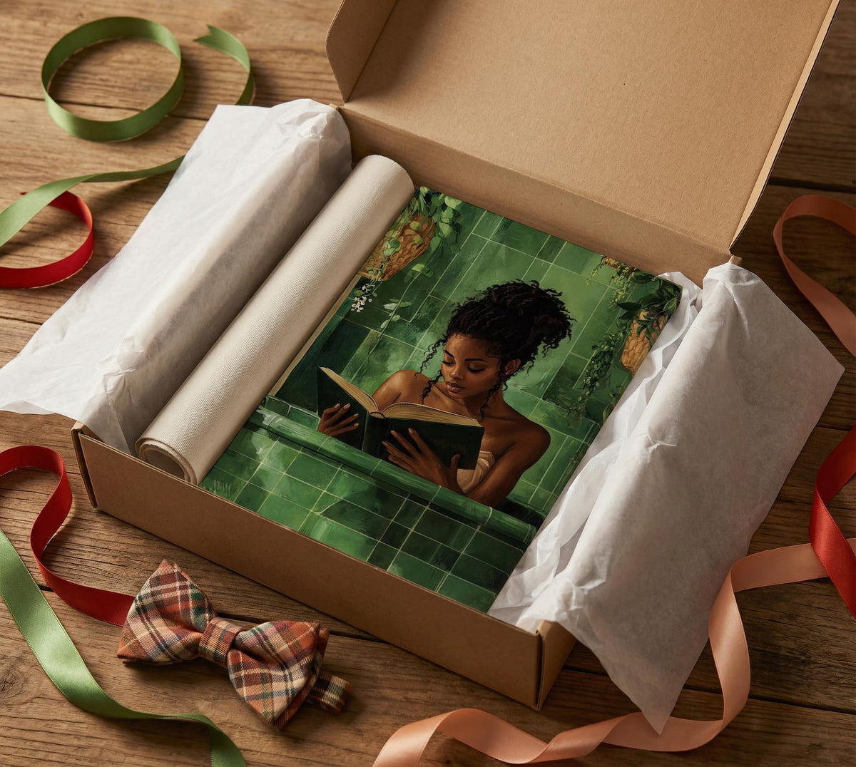 African American Woman Canvas Wall Art (Black Woman Bathroom / 24"L x 16"W)