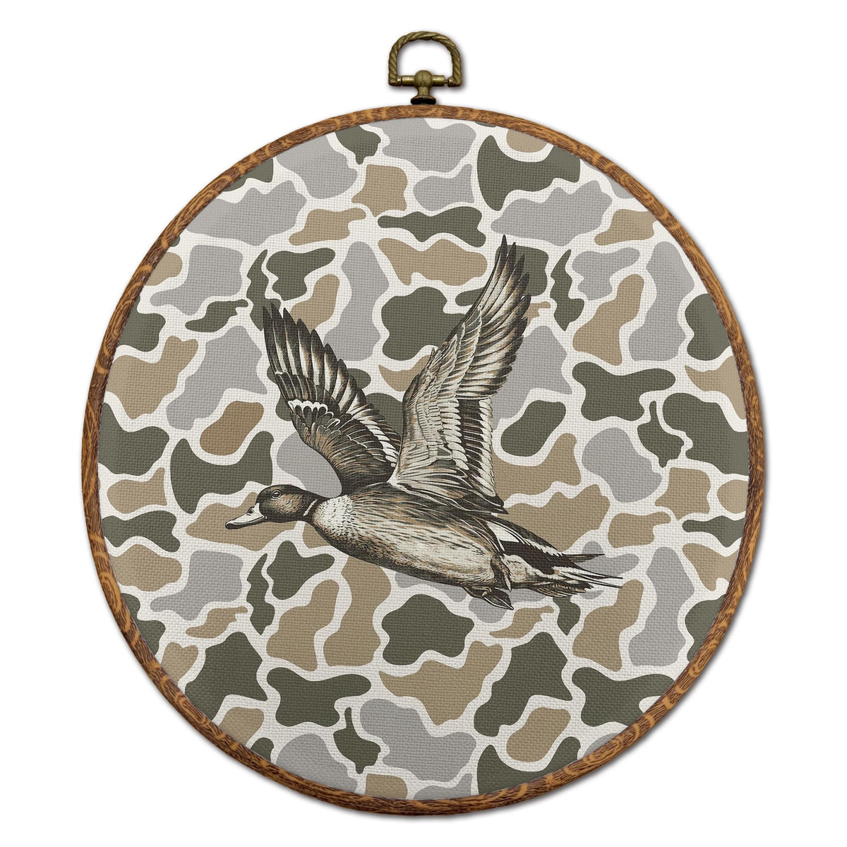 Camo Mallard Duck Hunting Round Wall Art (23Child)