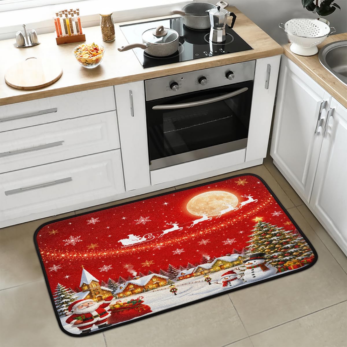Christmas Kitchen Rugs Kitchen Mats Non Slip Floor Mat (Z:g-color 4)