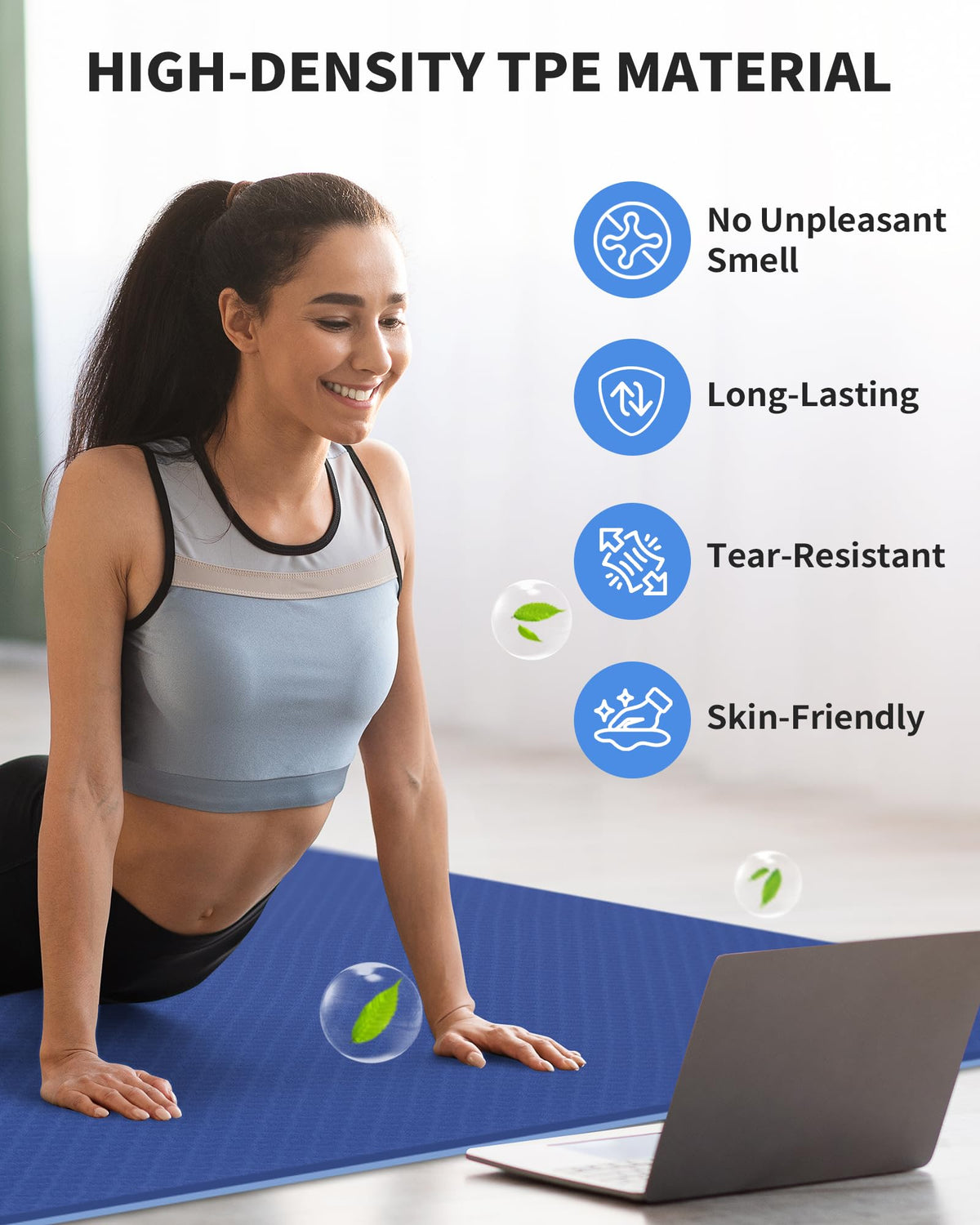 Large Yoga Mat (BLUE / 6mm)