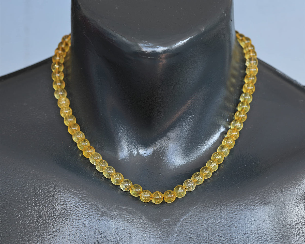 Natural Citrine Beaded Choker Necklace (Citrine / 16 Inches)