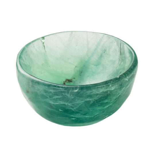 Natural Green Fluorite Crystal Bowl Hand (Green Fluorite / Medium)