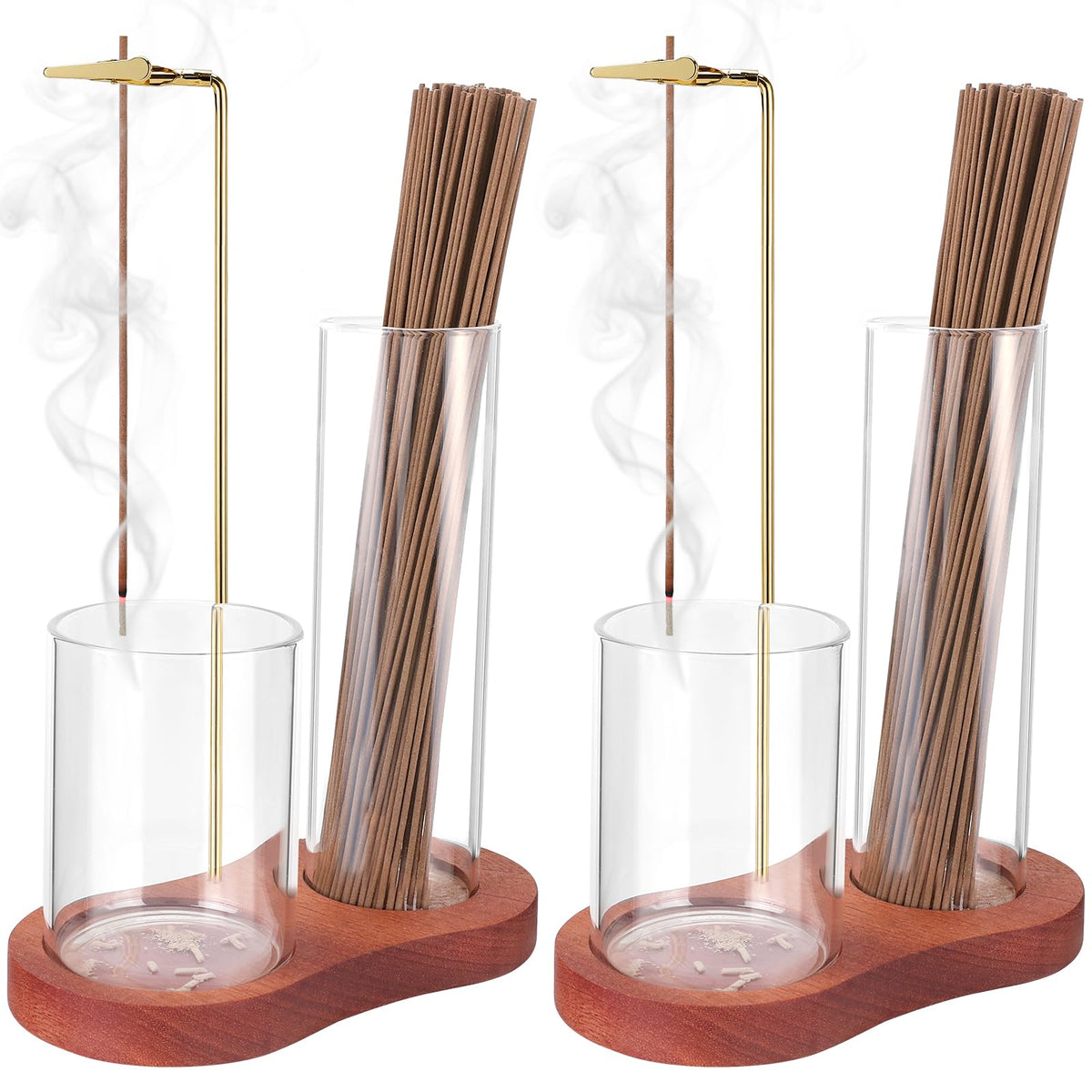 Incense Holder for Sticks (Nut-brown / 2 Pack)