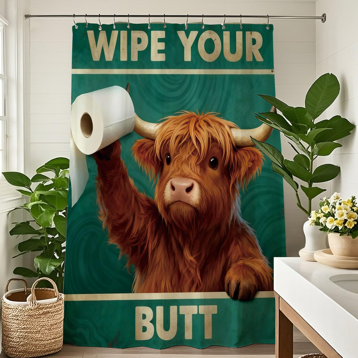 Funny Shower Curtain (60"W x 72"L (Pack of 1) / Funny Cow2)