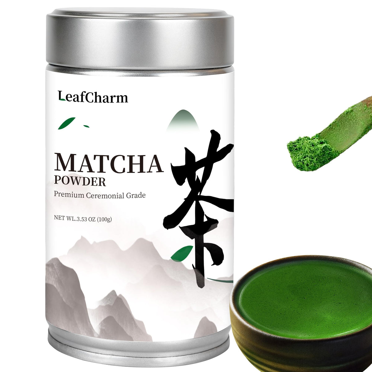Ceremonial Grade Matcha Green Tea Powder 3.52 OZ (3.53oz)