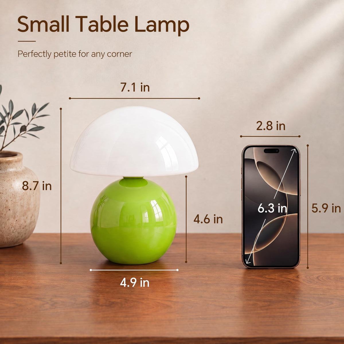 Mushroom Lamp Table Lamp for Bedroom (Green)
