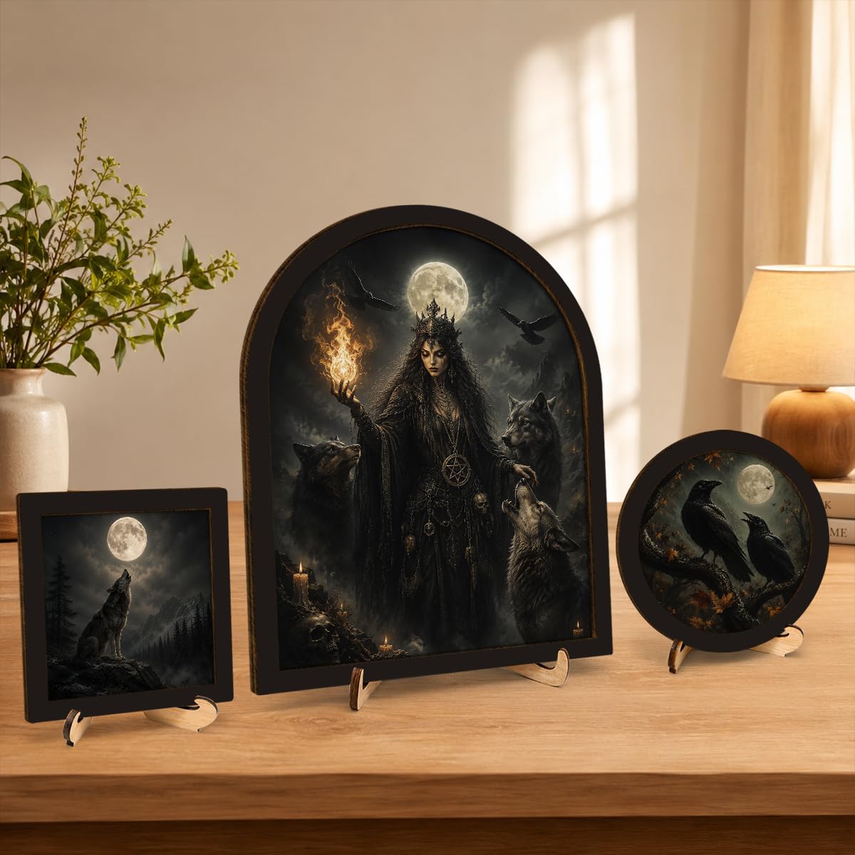 3 Pcs Witch Moon Wall Art Sign (Dark-07)