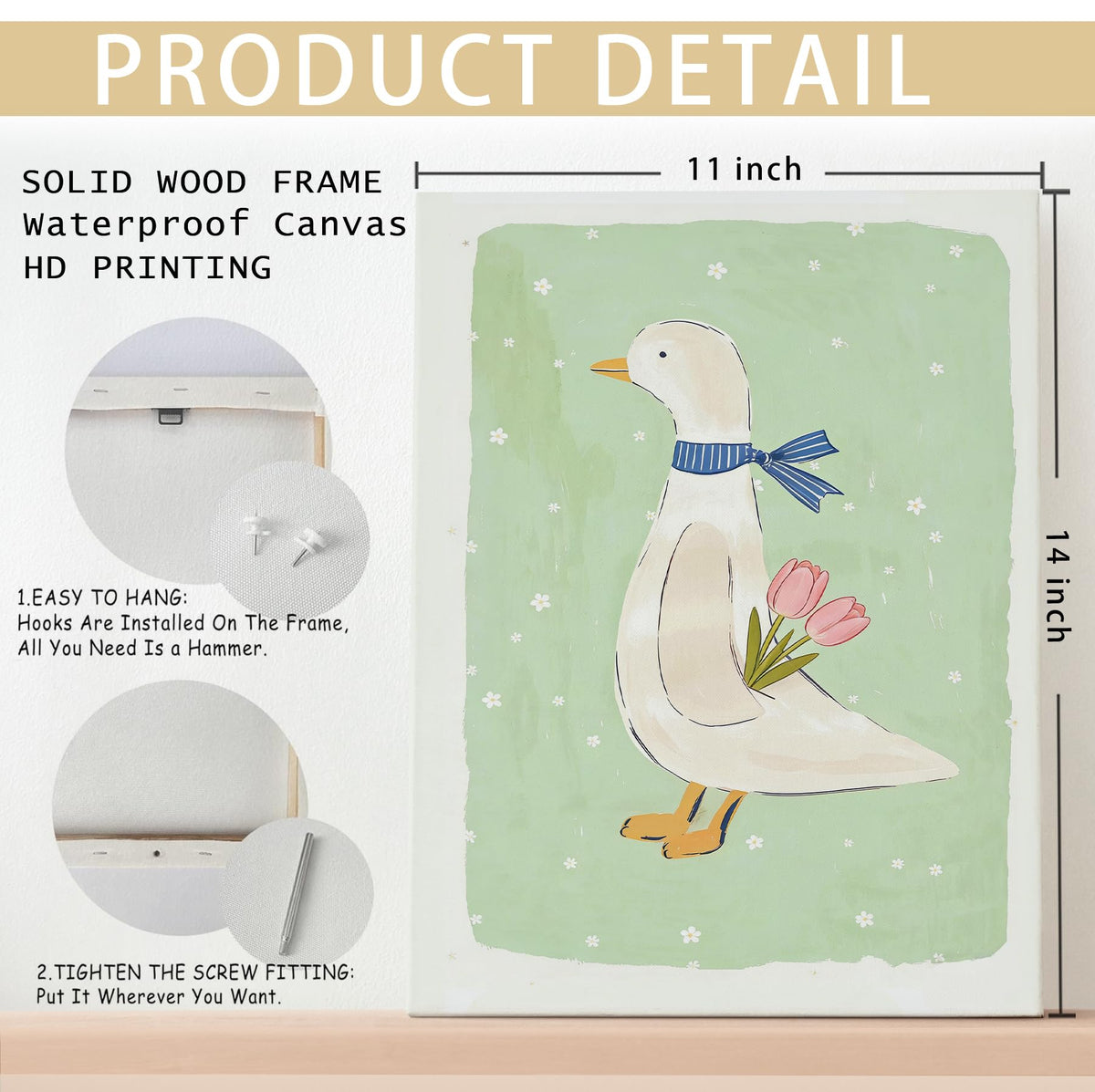 Green Goose Nursery Wall Art Decor 11x14 Inches (Green Goose)