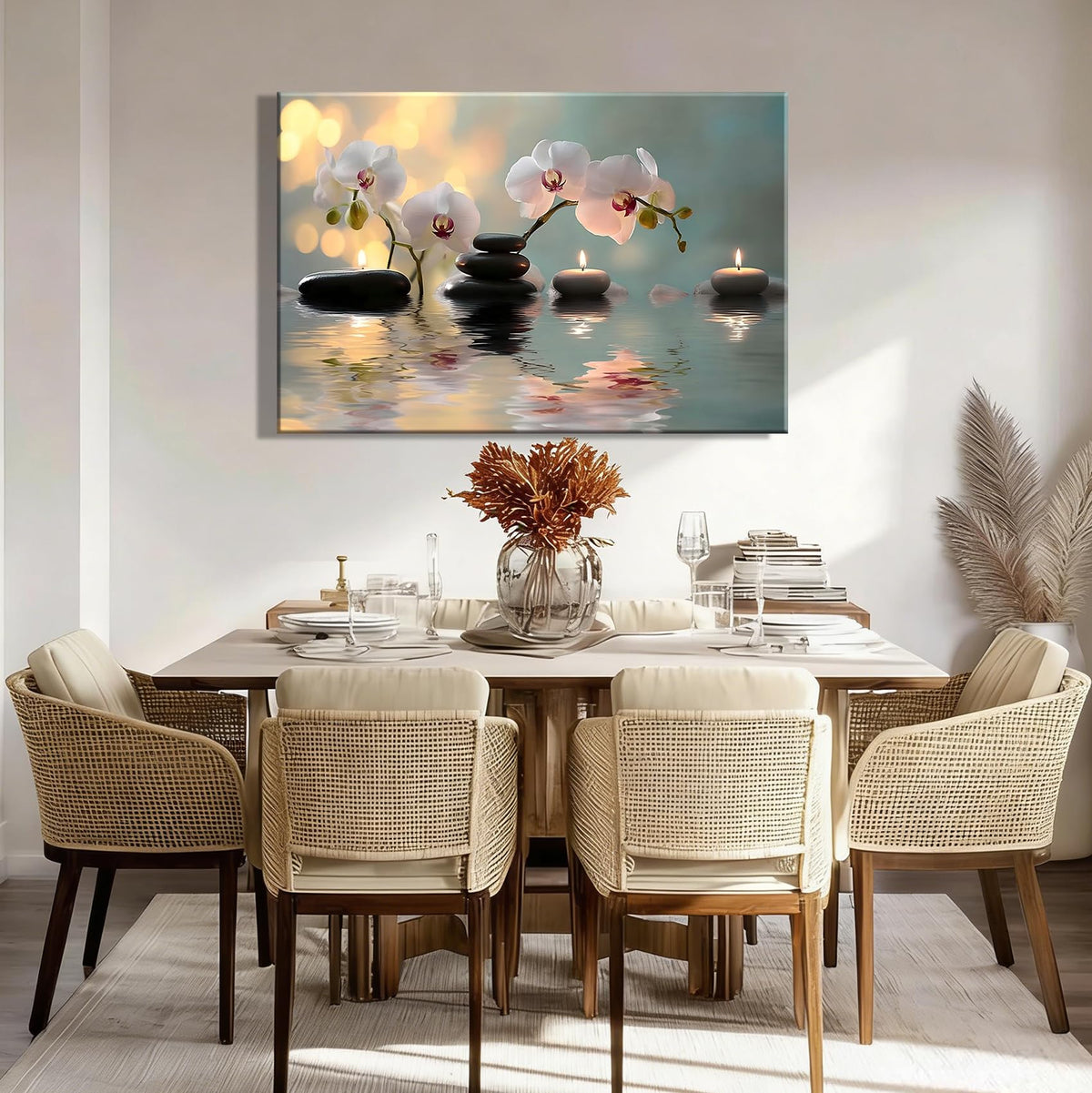 Framed Orchid Spa Wall Art Canvas Prints (Pictures2 / 12"L x 8"W)