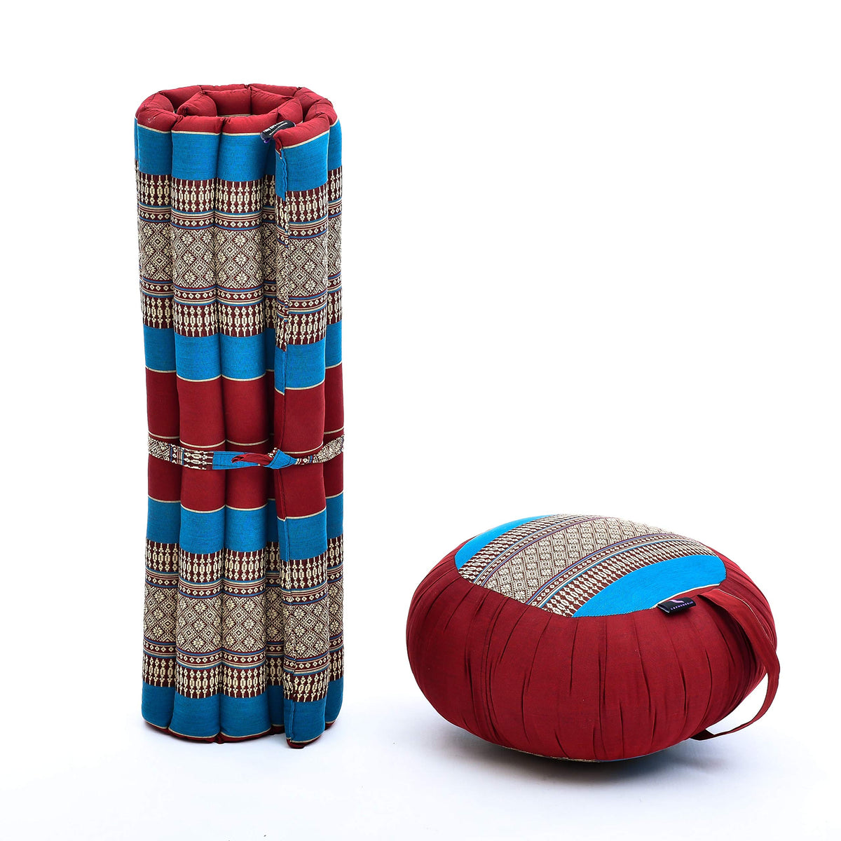 Meditation Cushion Zafu & Zabuton Set 28 x 28 inches Kapok Zazen (Sf27 - Blue, Red)